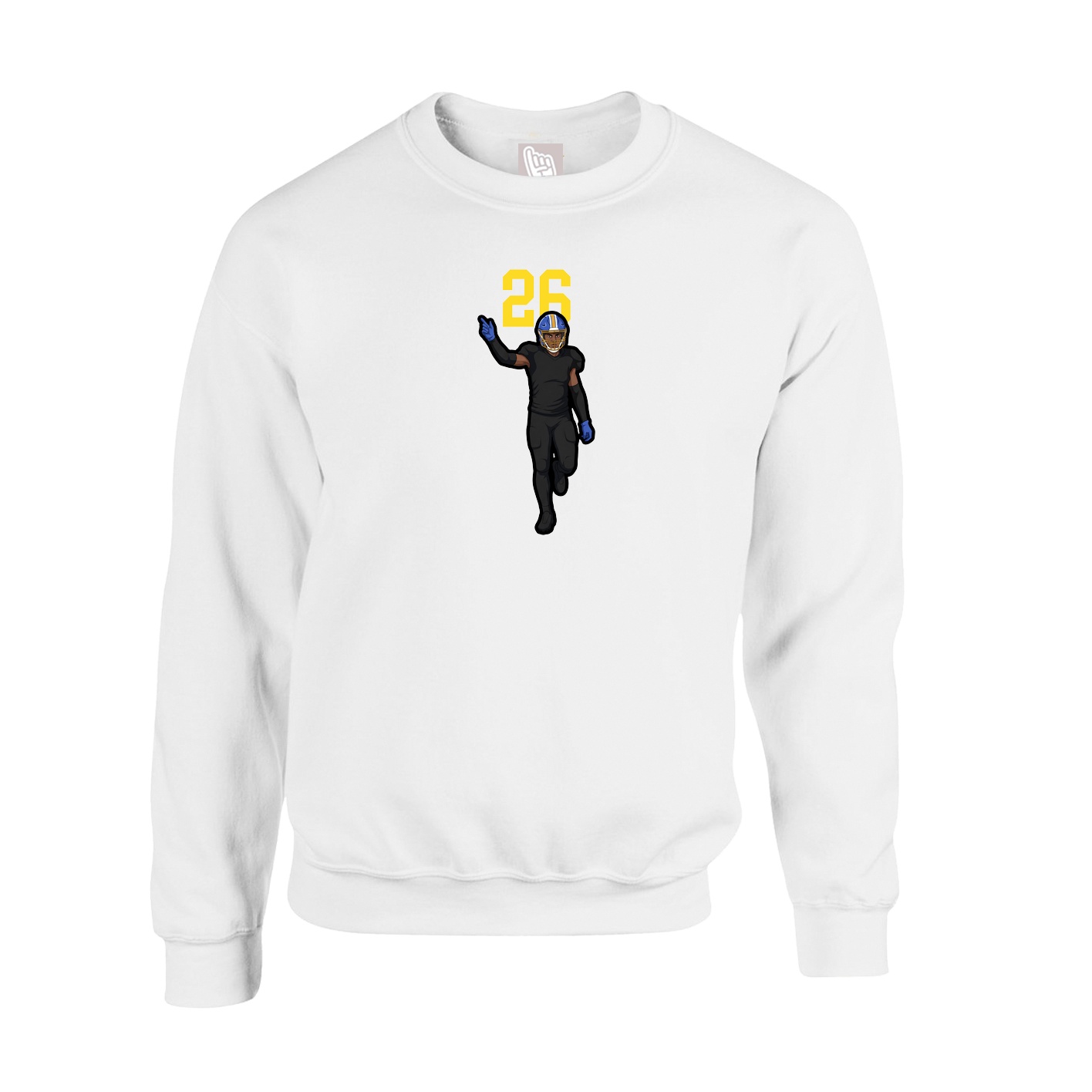 Fleece Crew — Number Top in White
