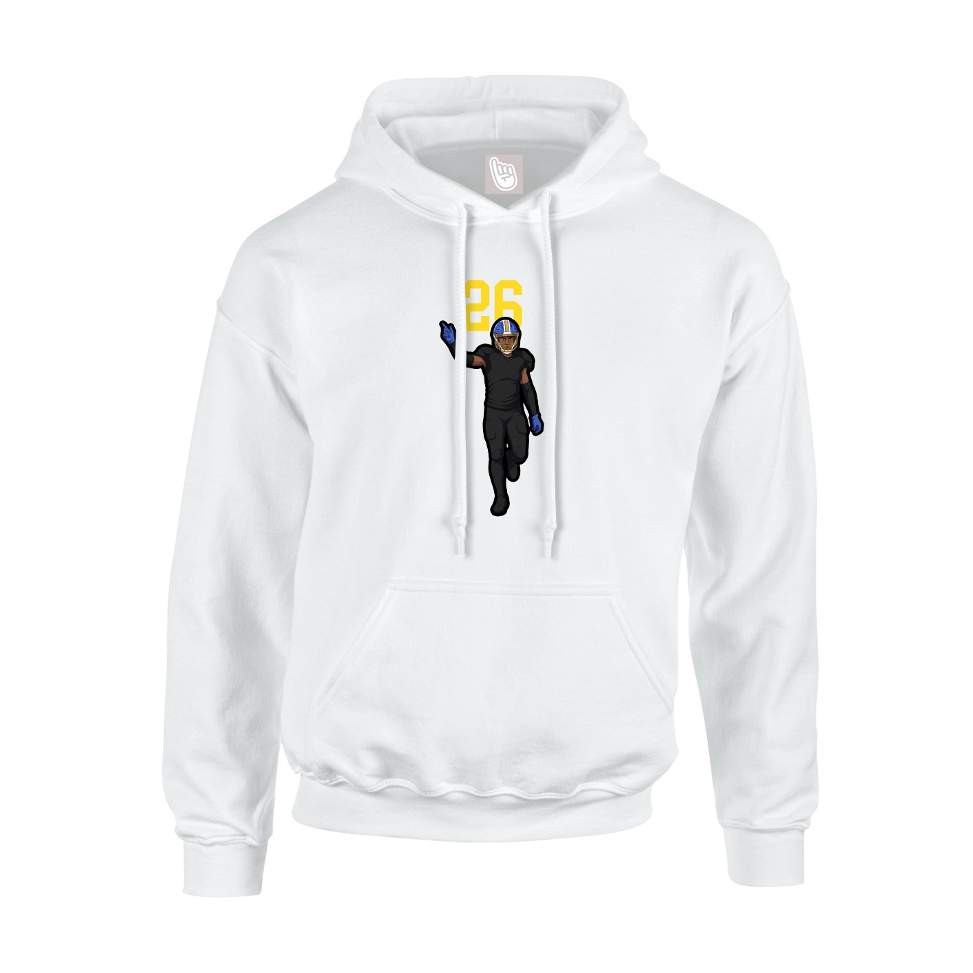 Youth Hoodie — Number Top in White