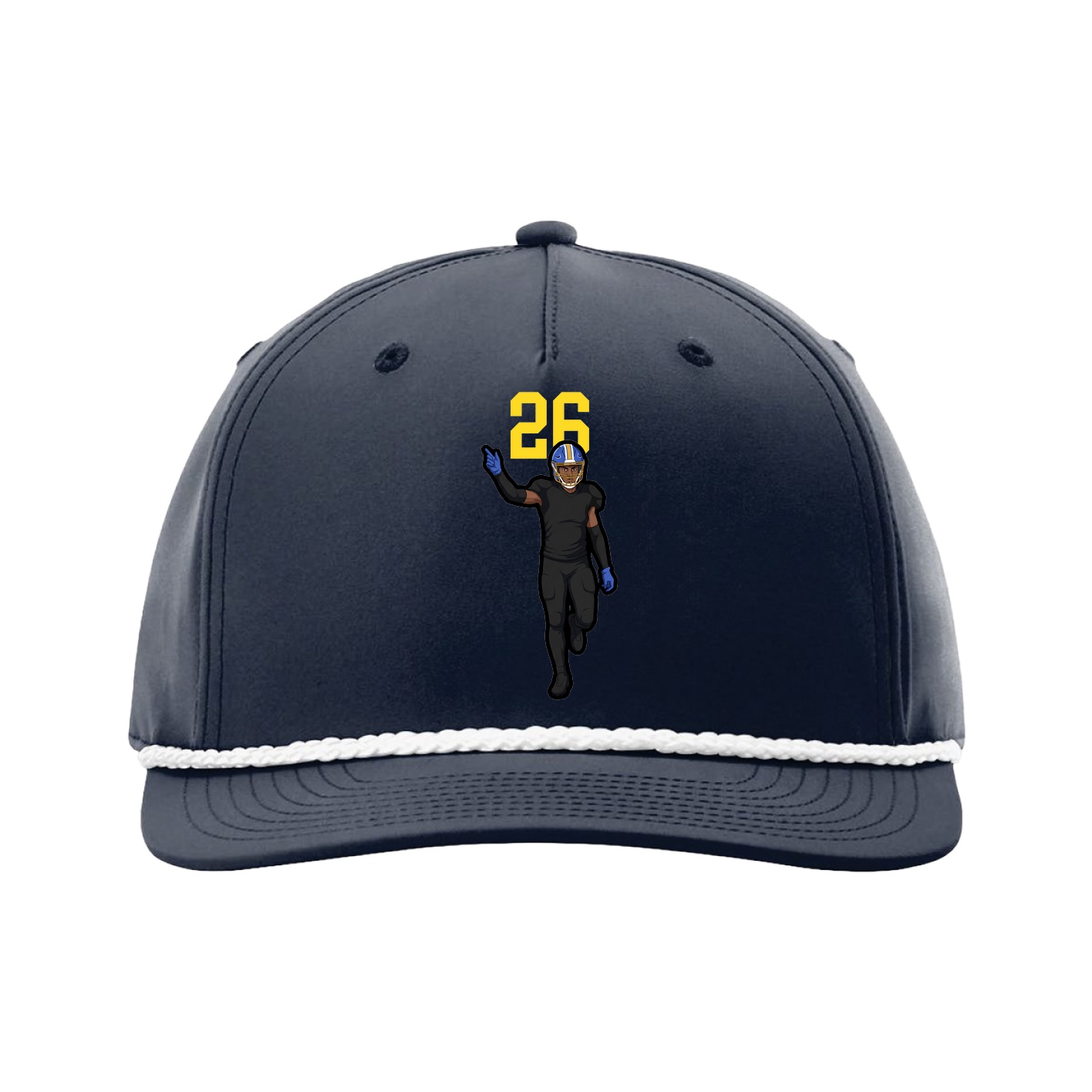 Five-Panel Classic Rope Cap — Number Top in Navy