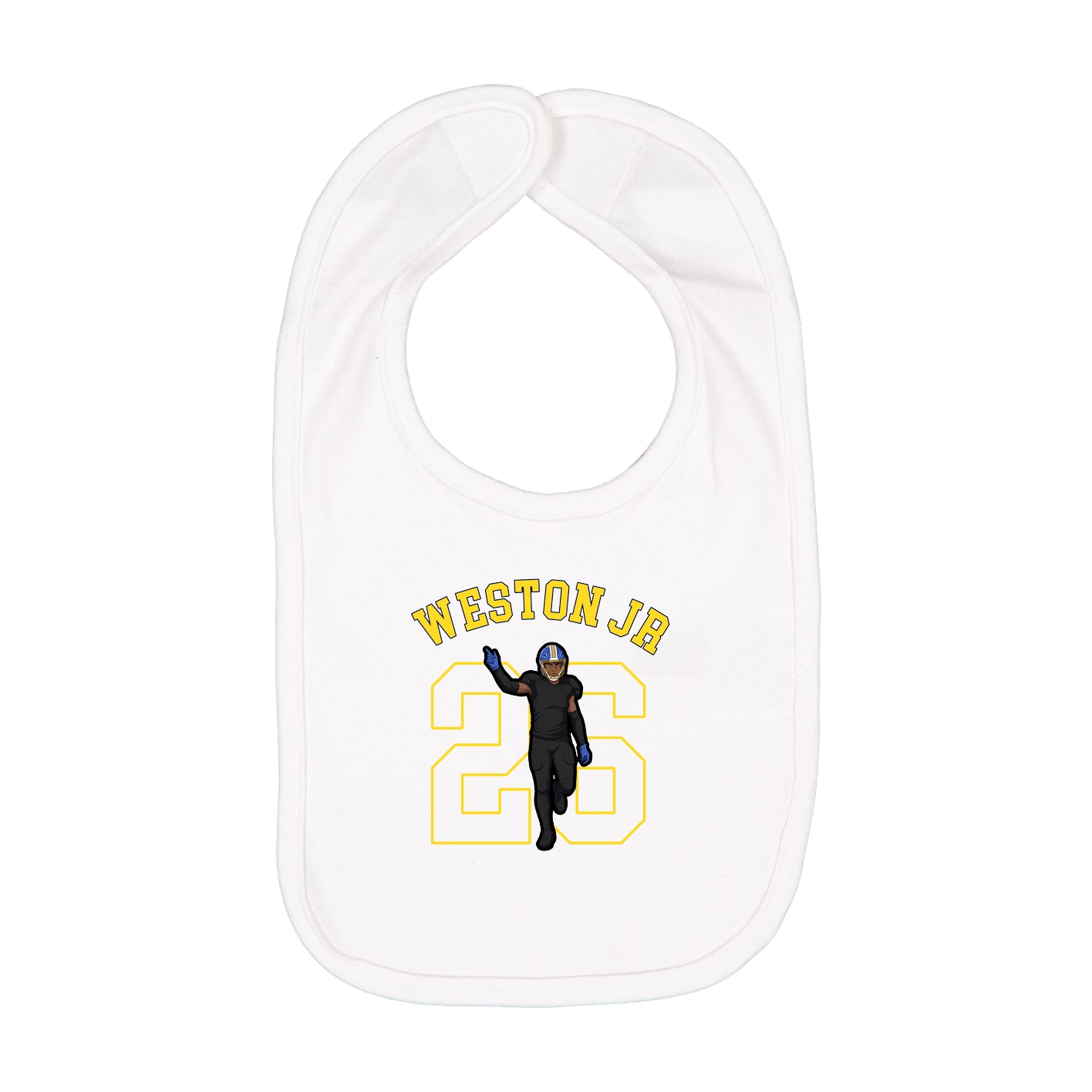 Infant Bib — Shirsey Arch in White