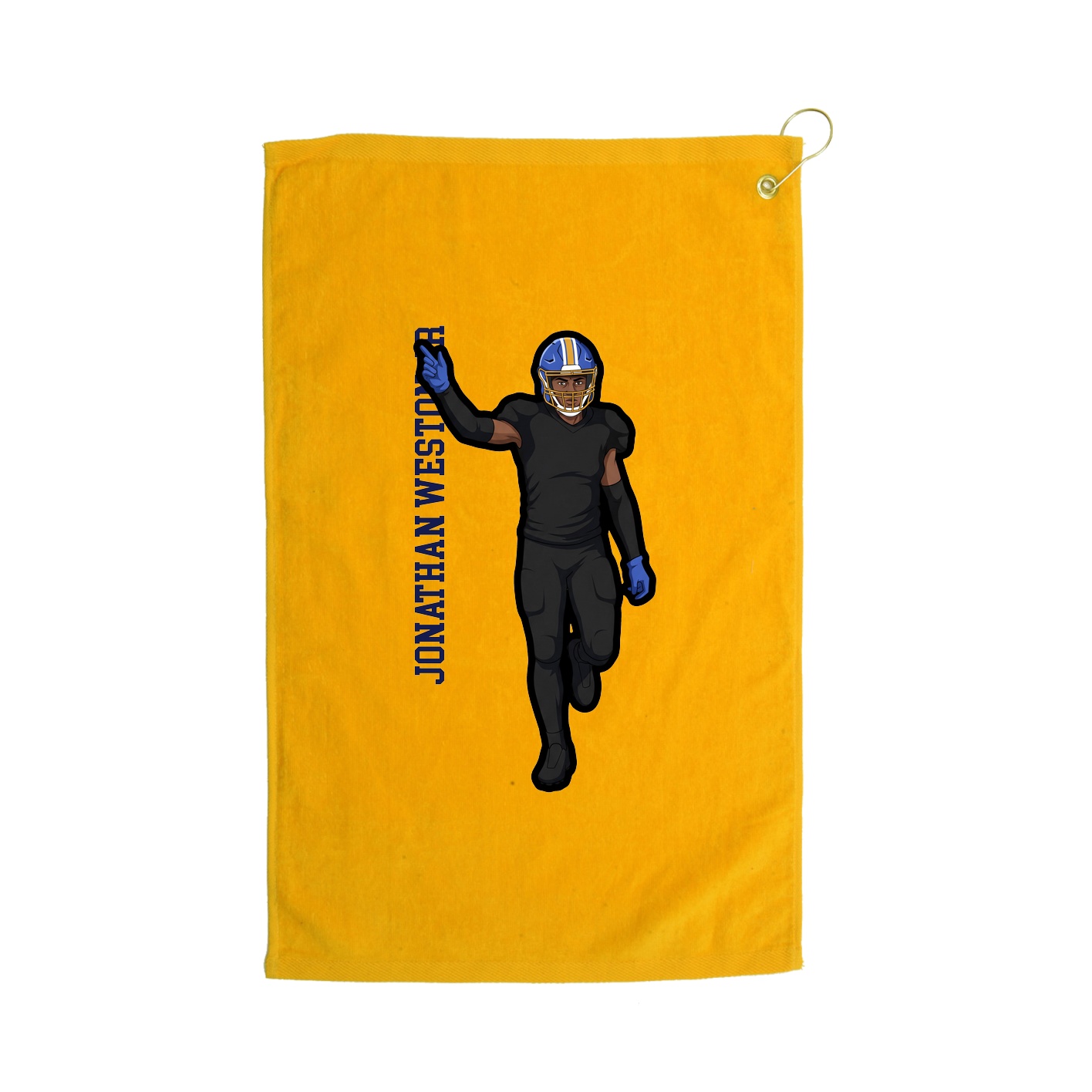 Golf Towel — Name Vertical in Gold
