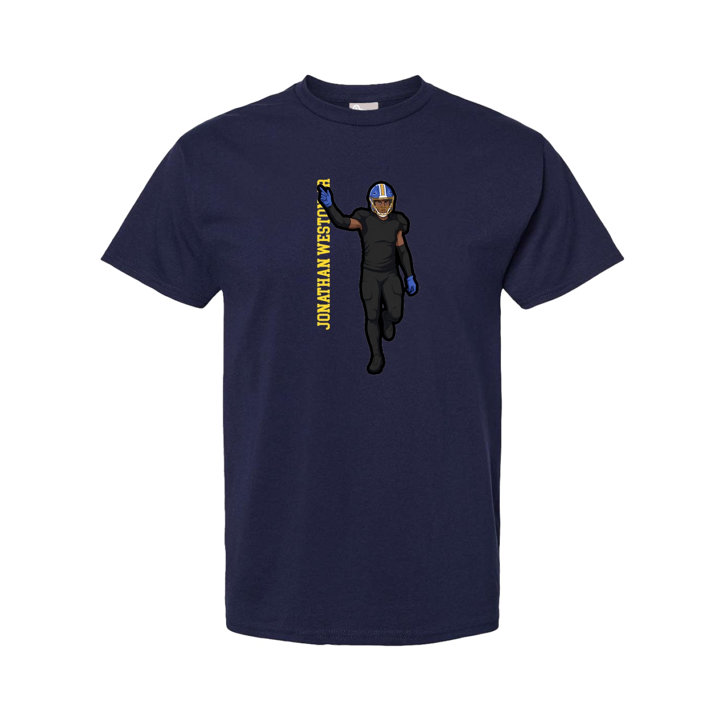 Tee — Name Vertical in Navy