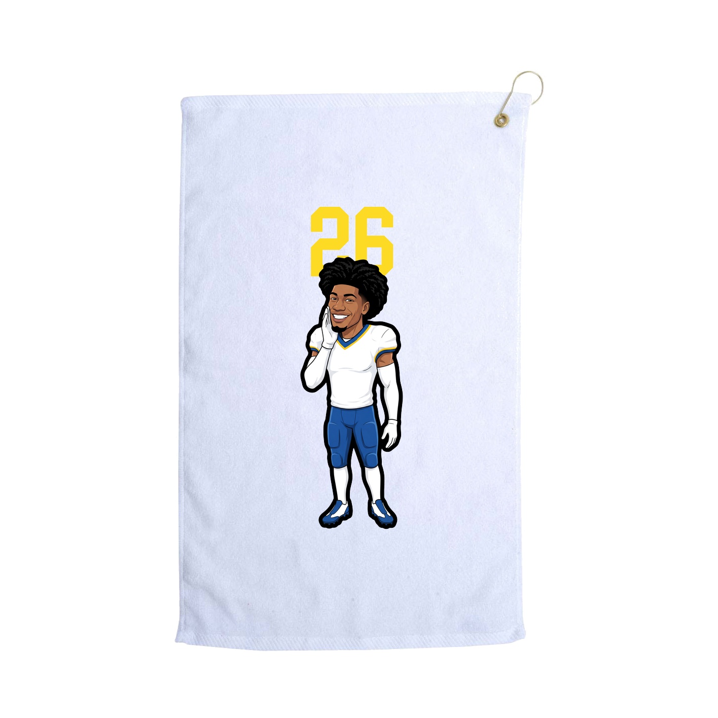 Golf Towel — Number Top in White