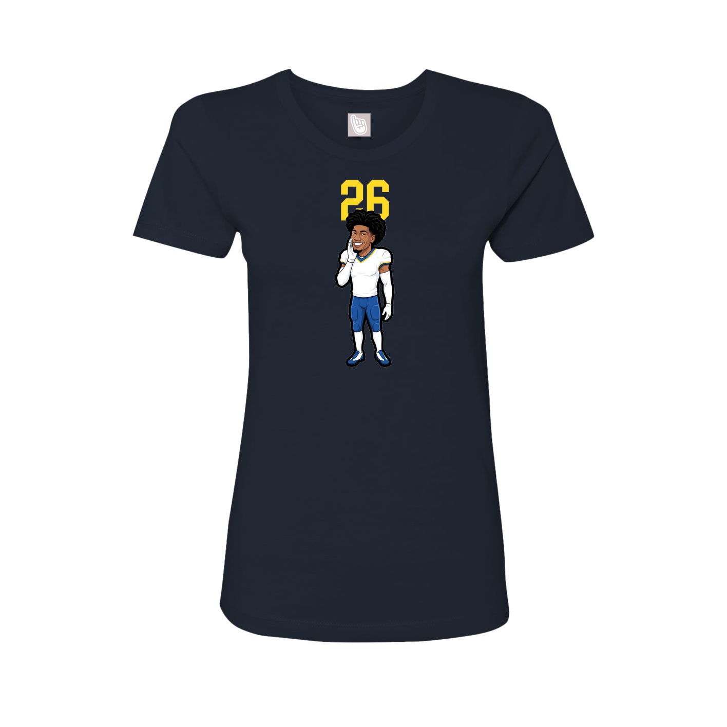 Fitted Women's Tee — Number Top in Navy