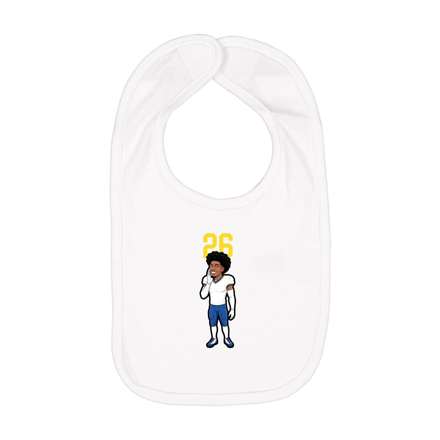 Infant Bib — Number Top in White