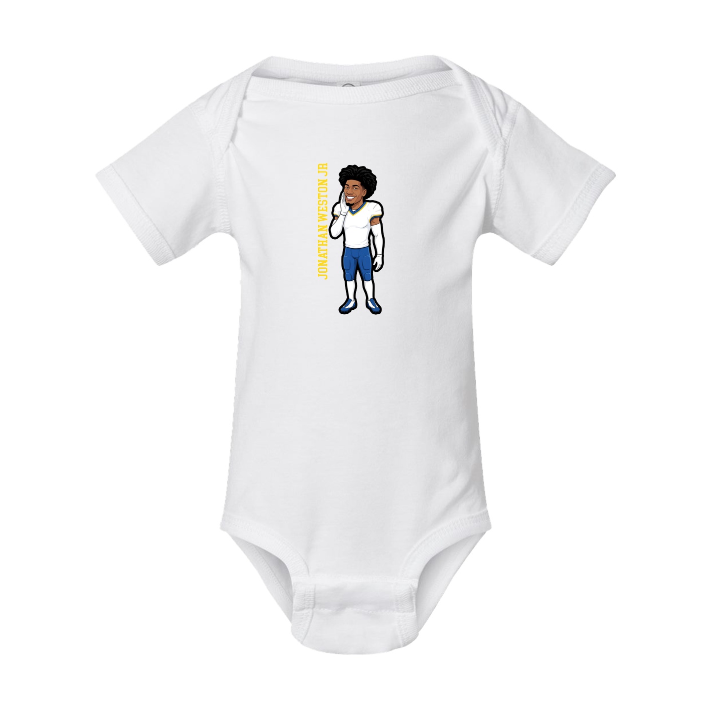 Baby Onesie — Name Vertical in White
