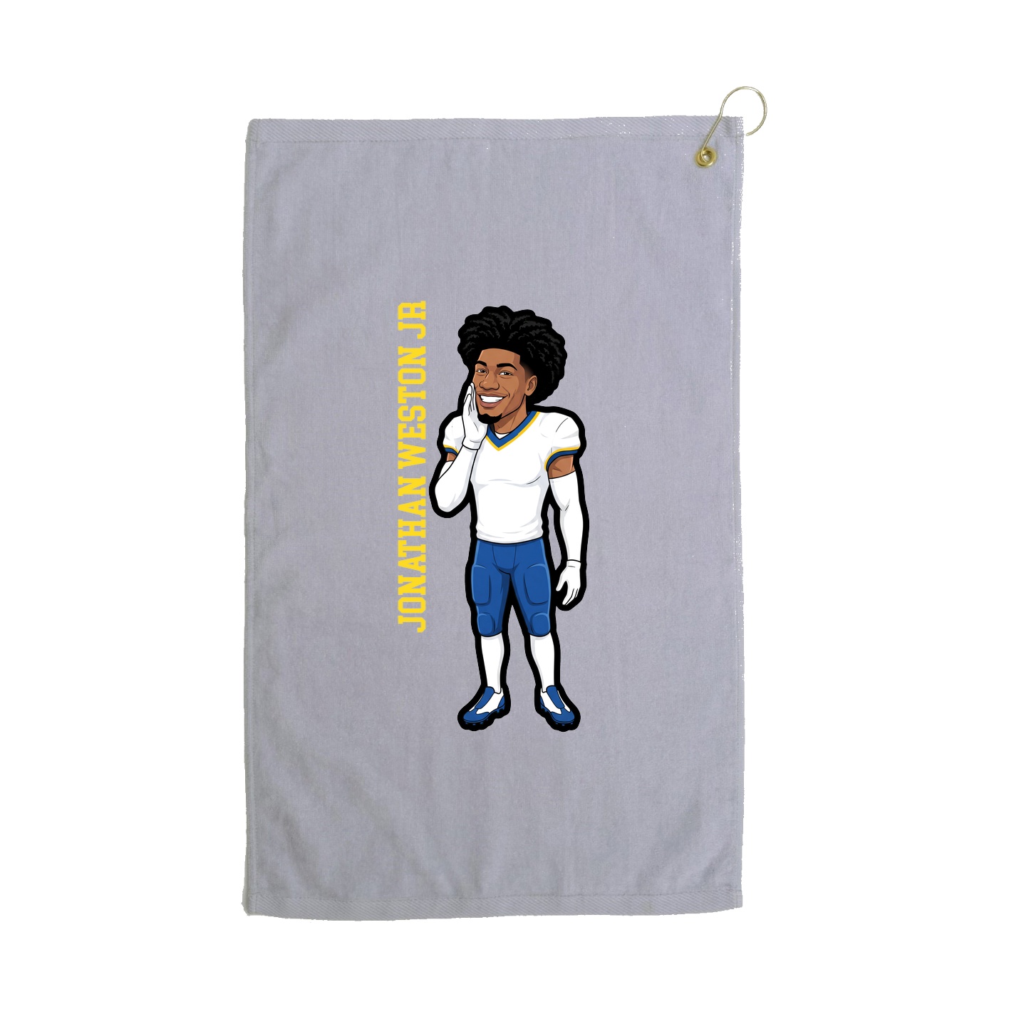 Golf Towel — Name Vertical in Grey