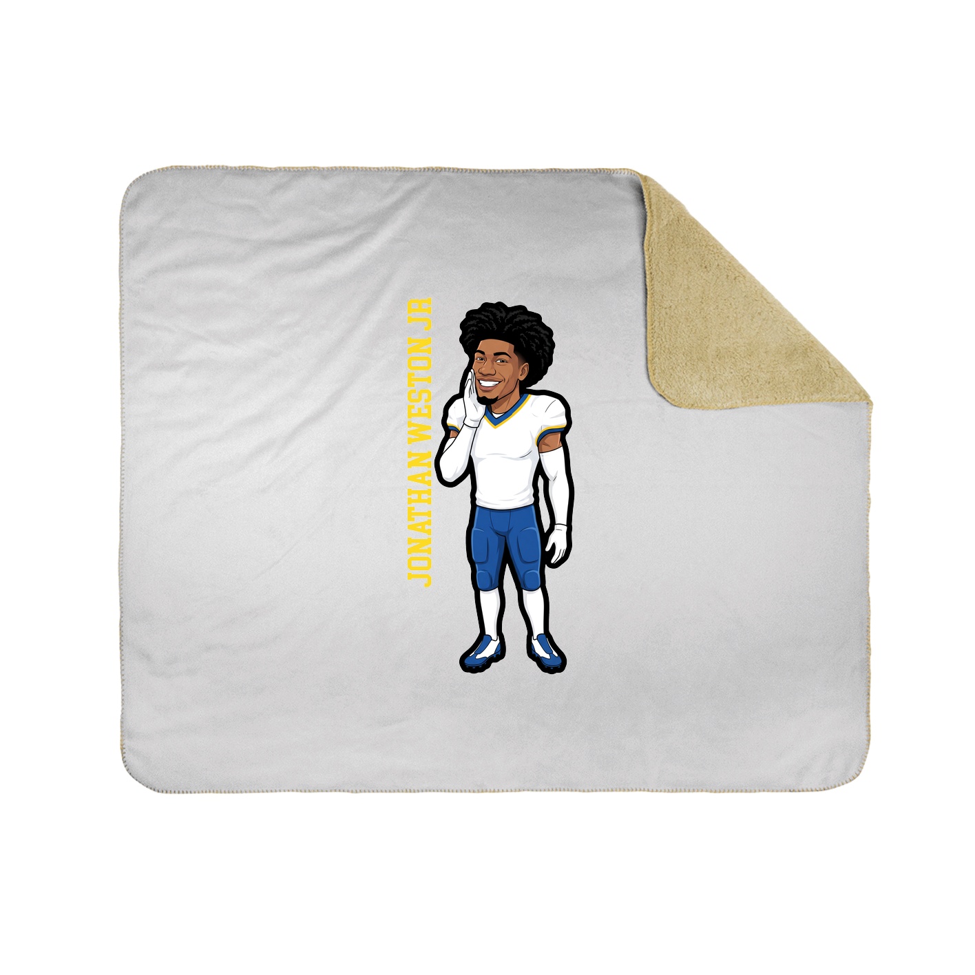 Throw Blanket — Name Vertical in White