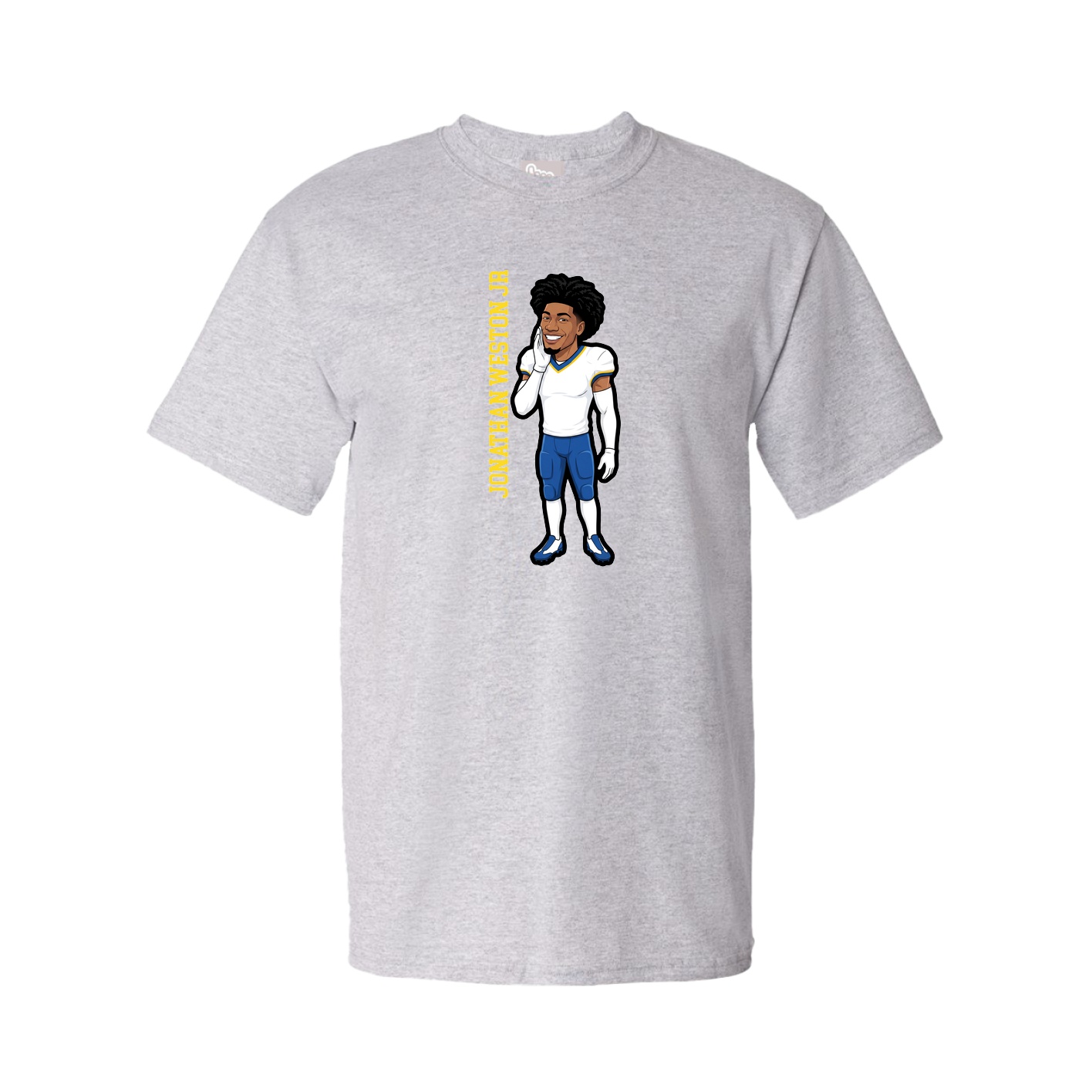 Youth Tee — Name Vertical in Grey