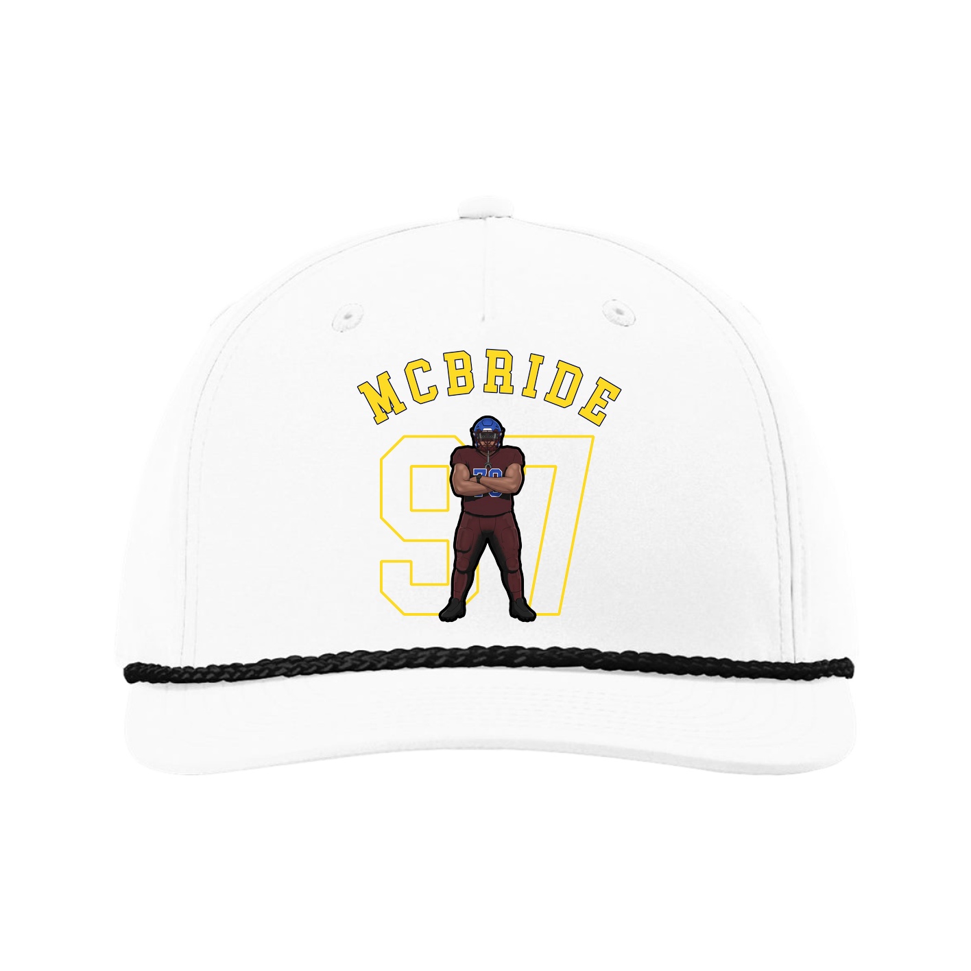 Five-Panel Classic Rope Cap — Shirsey Arch in White