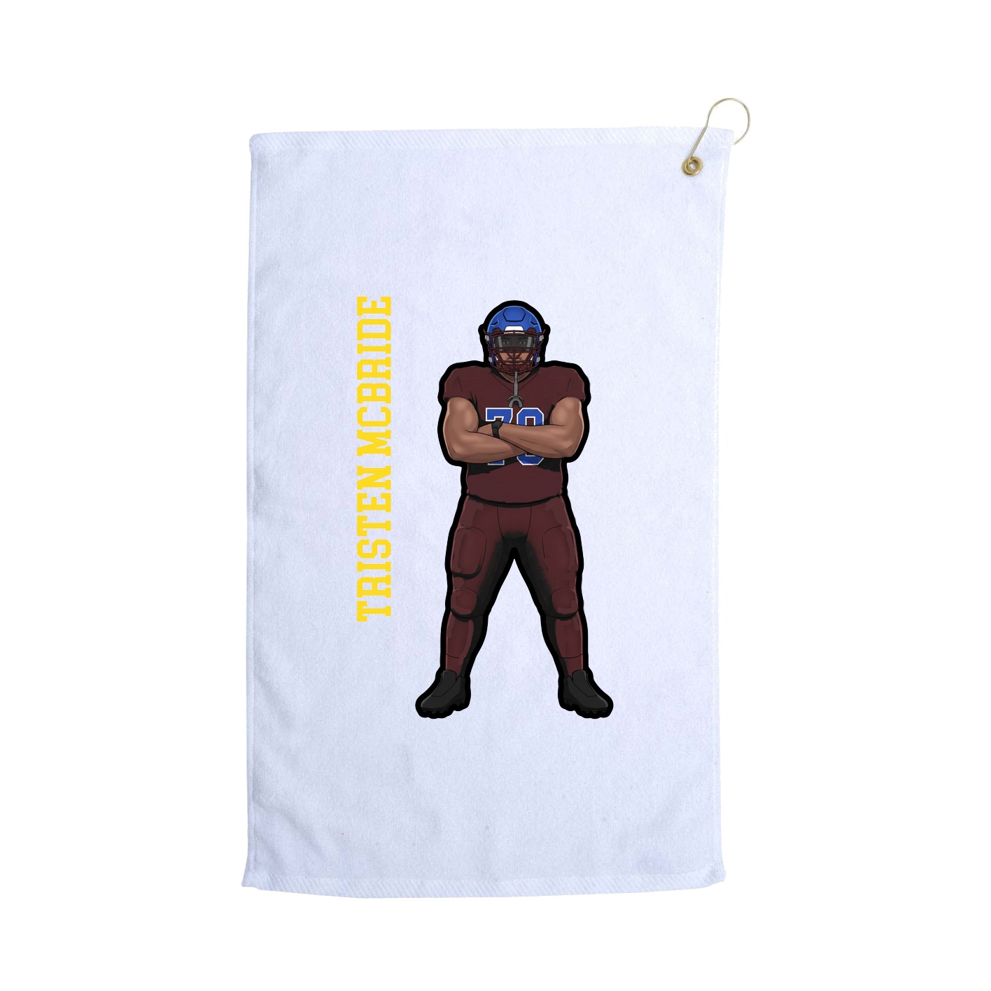 Golf Towel — Name Vertical in White