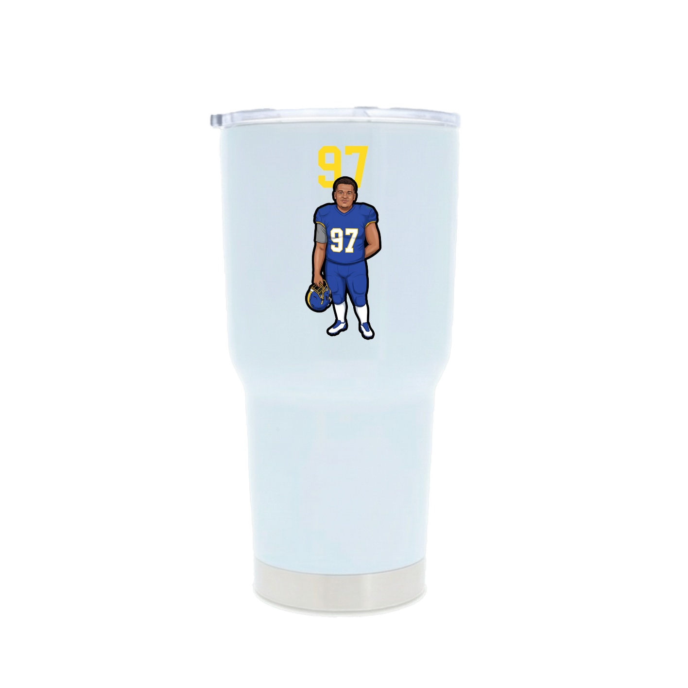 30oz Stainless Steel Tumbler — Number Top in White