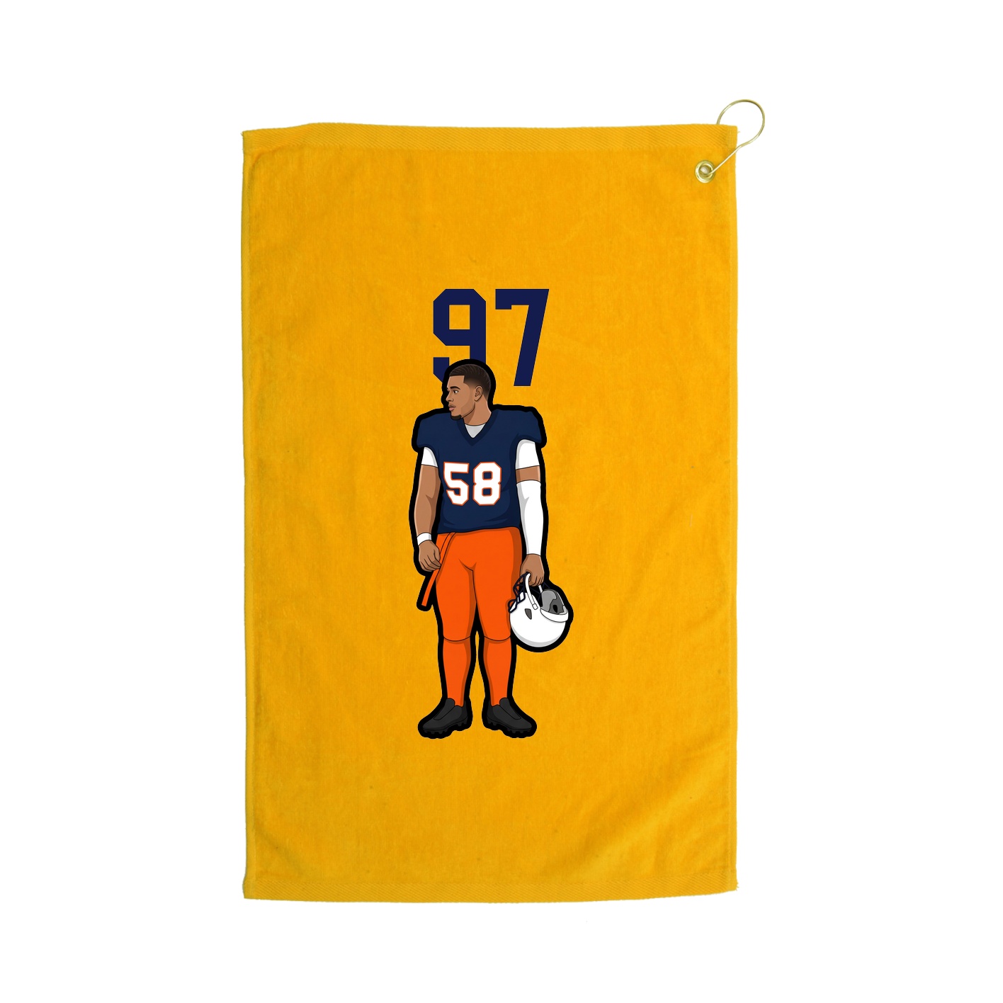 Golf Towel — Number Top in Gold
