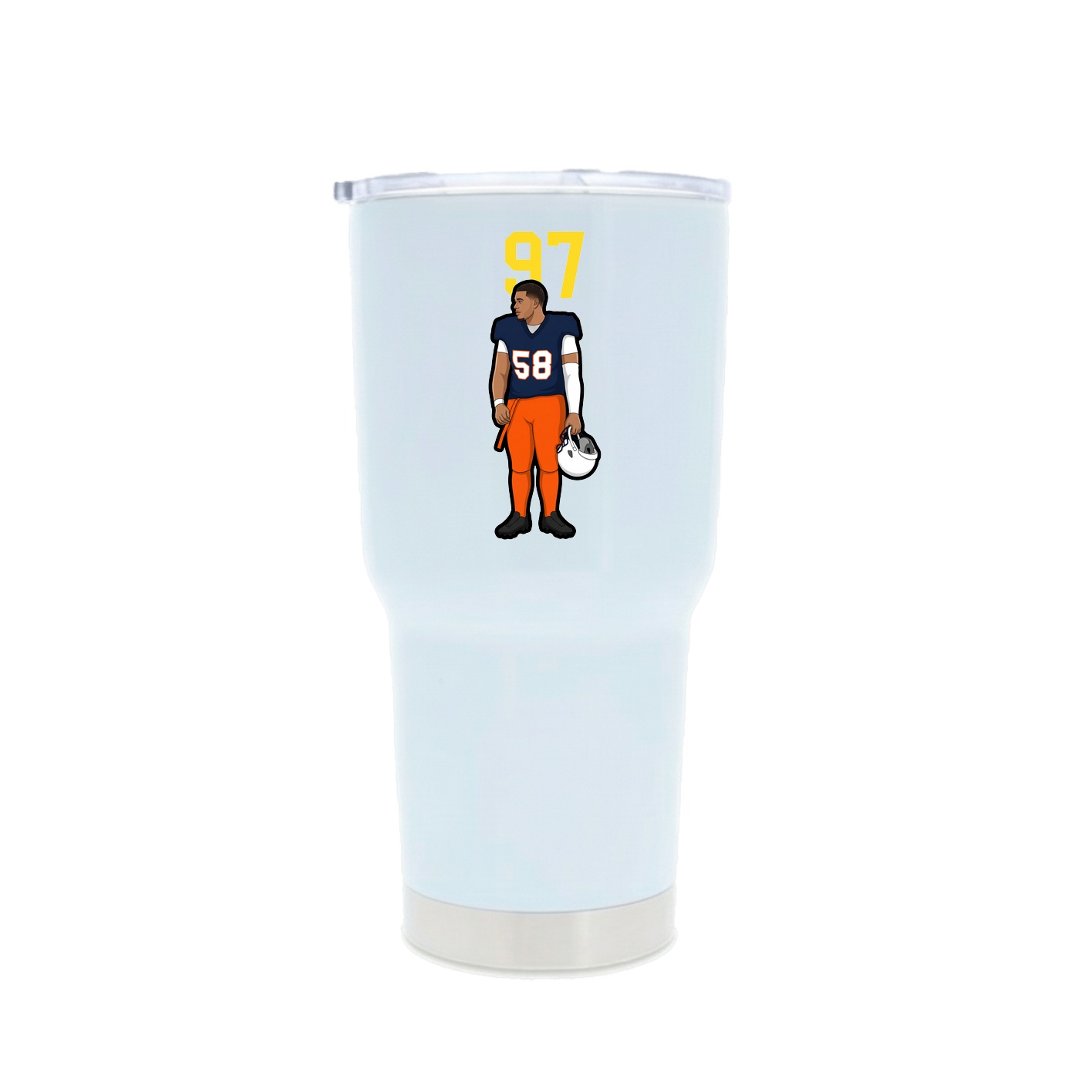 30oz Stainless Steel Tumbler — Number Top in White
