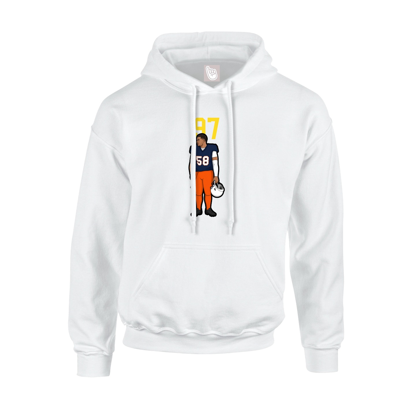 Youth Hoodie — Number Top in White