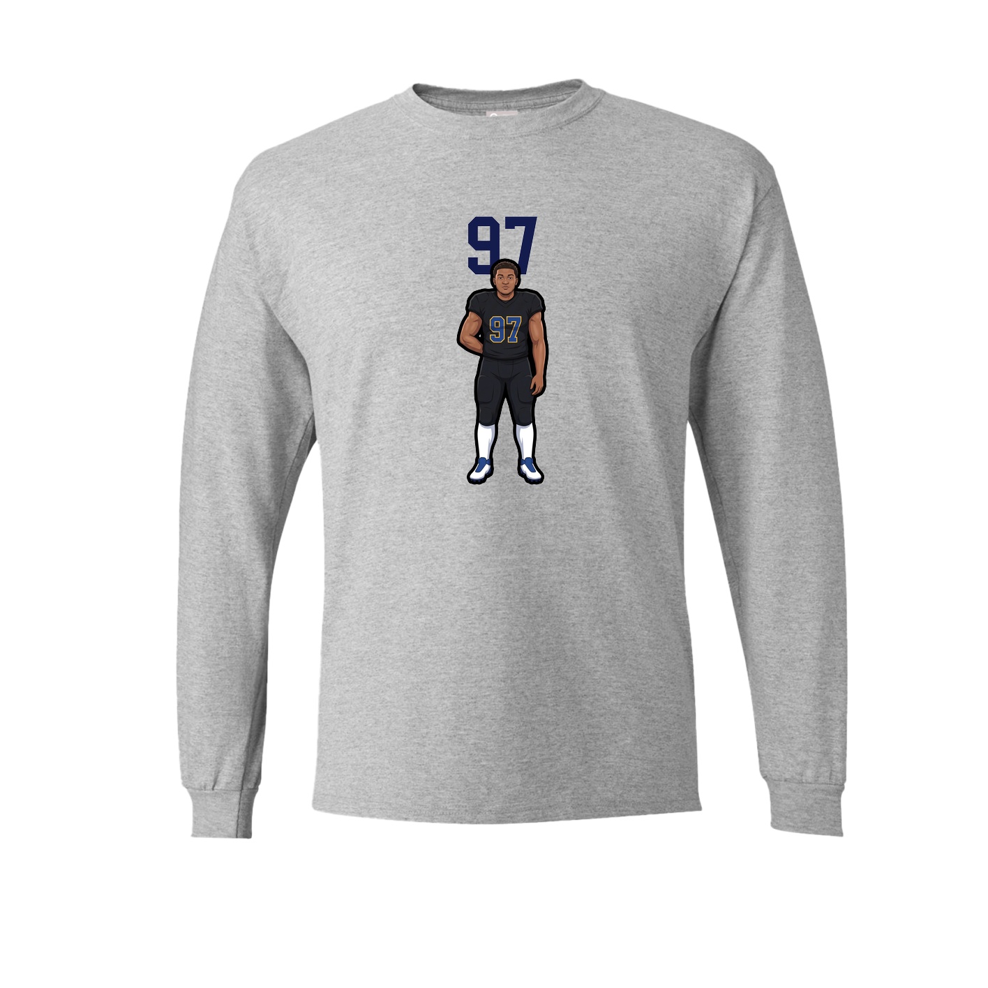 Long Sleeve Tee — Number Top in Grey