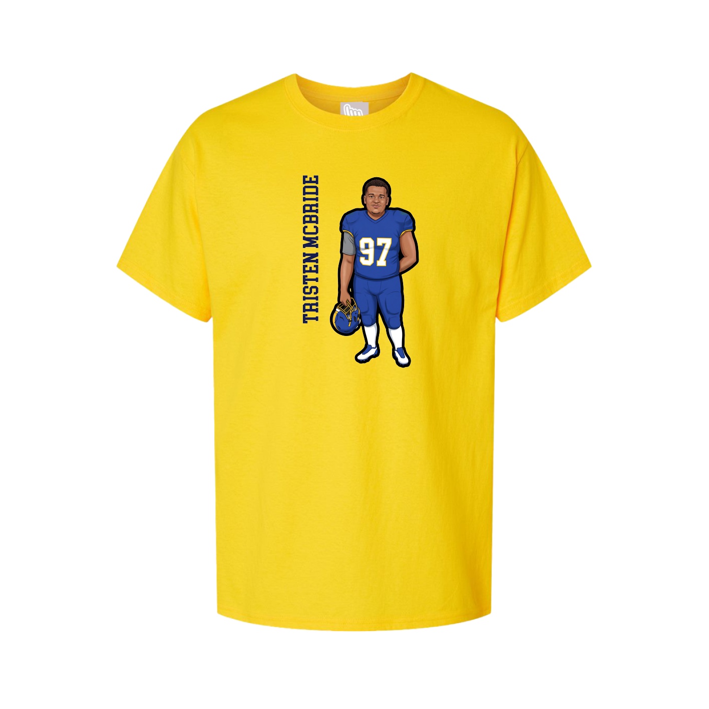 Youth Tee — Name Vertical in Gold