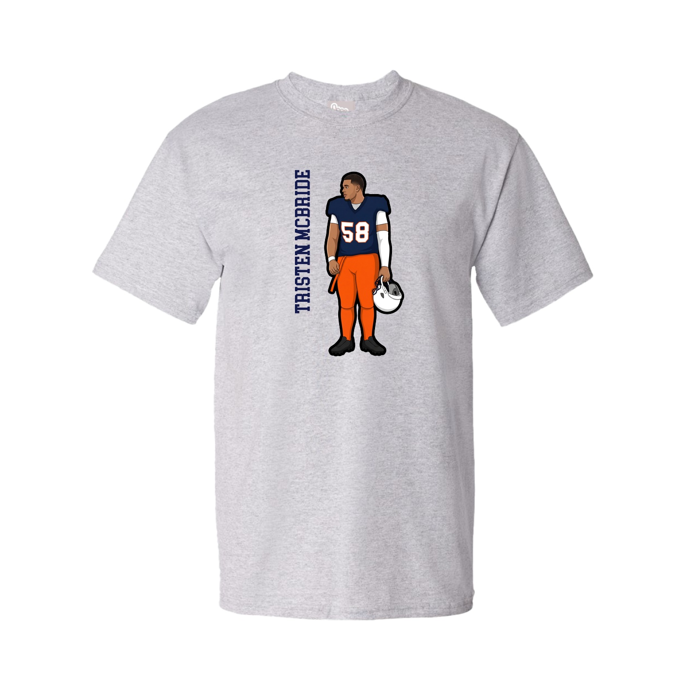 Tee — Name Vertical in Grey