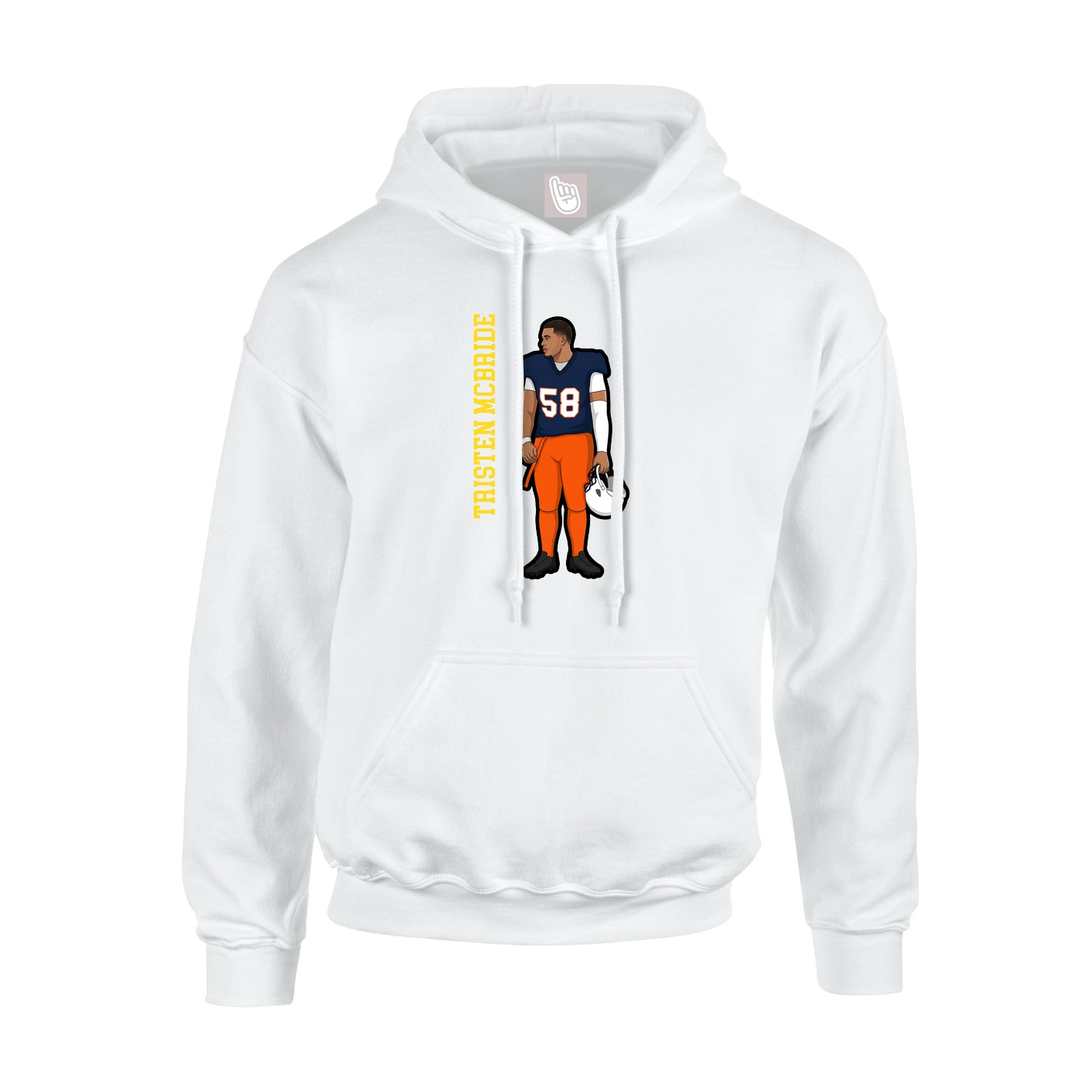 Hoodie — Name Vertical in White