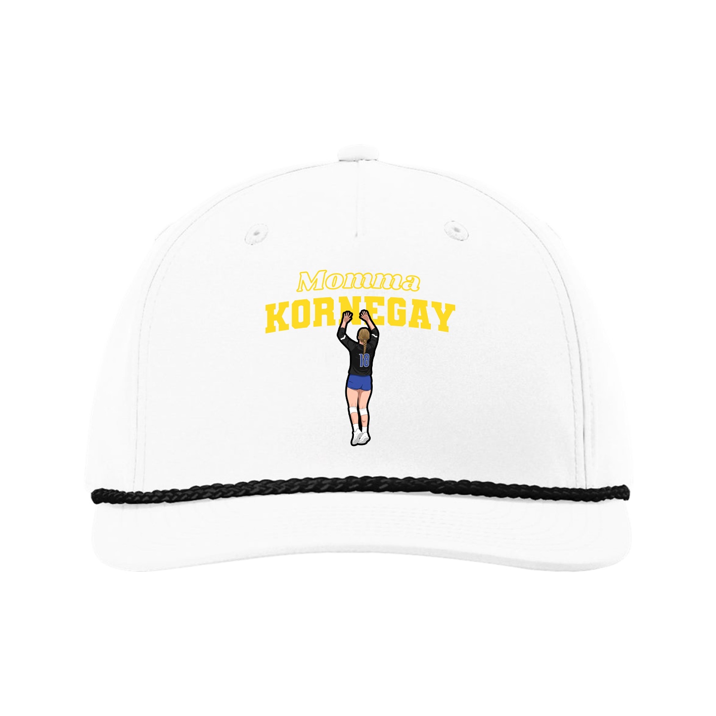 Five-Panel Classic Rope Cap — Mothers Day Block in White