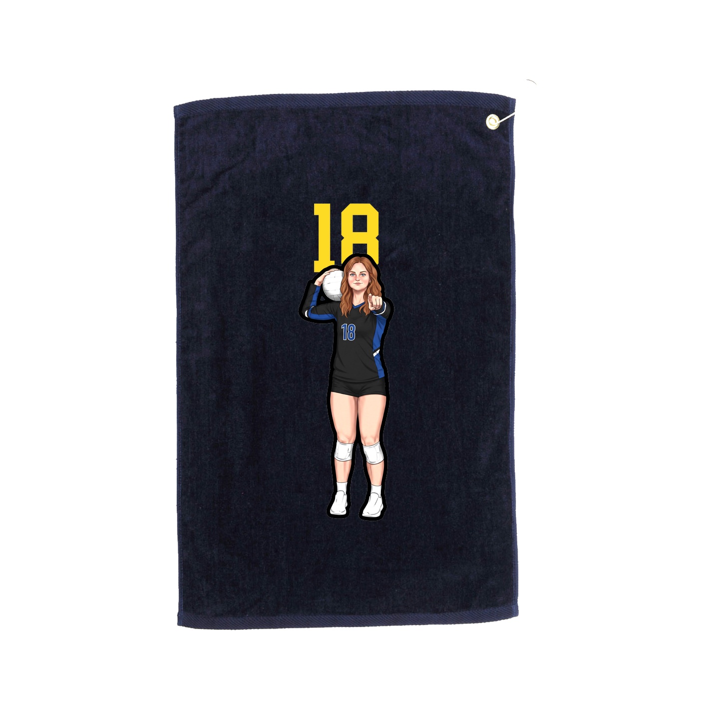 Golf Towel — Number Top in Navy