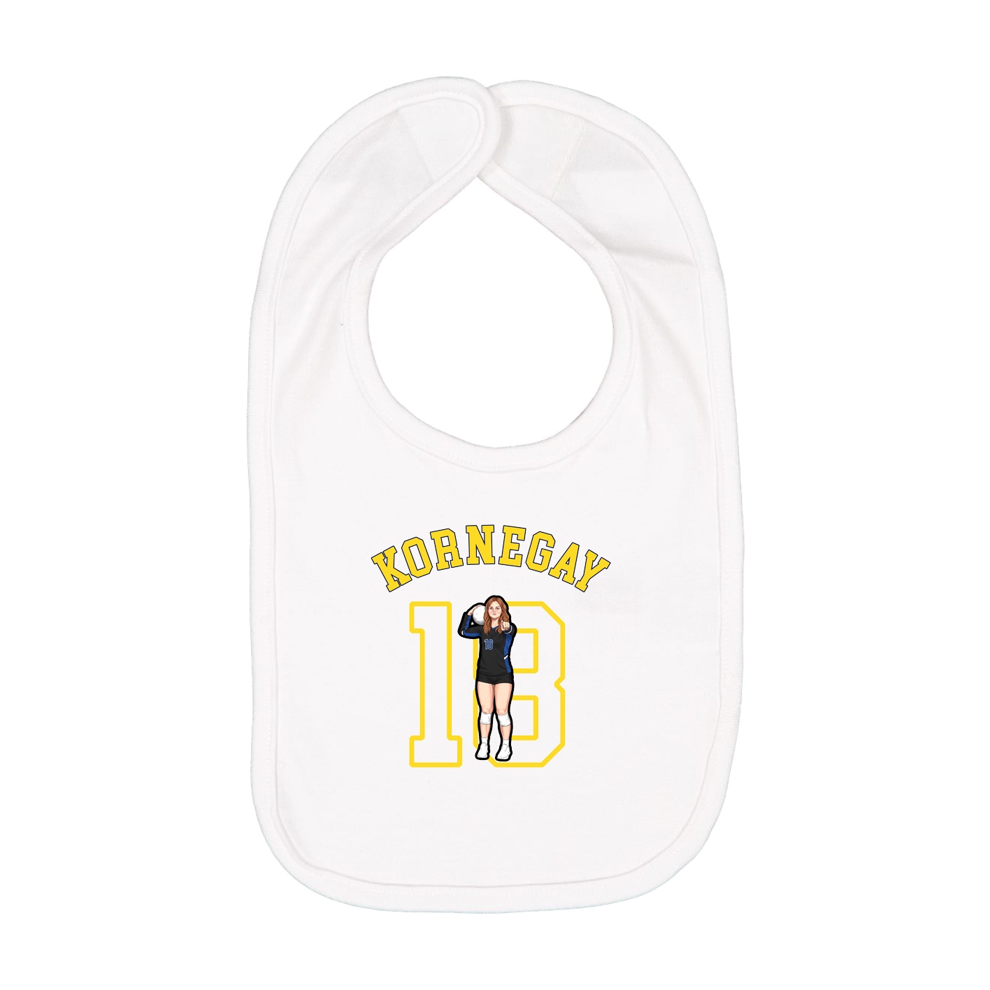 Infant Bib — Shirsey Arch in White