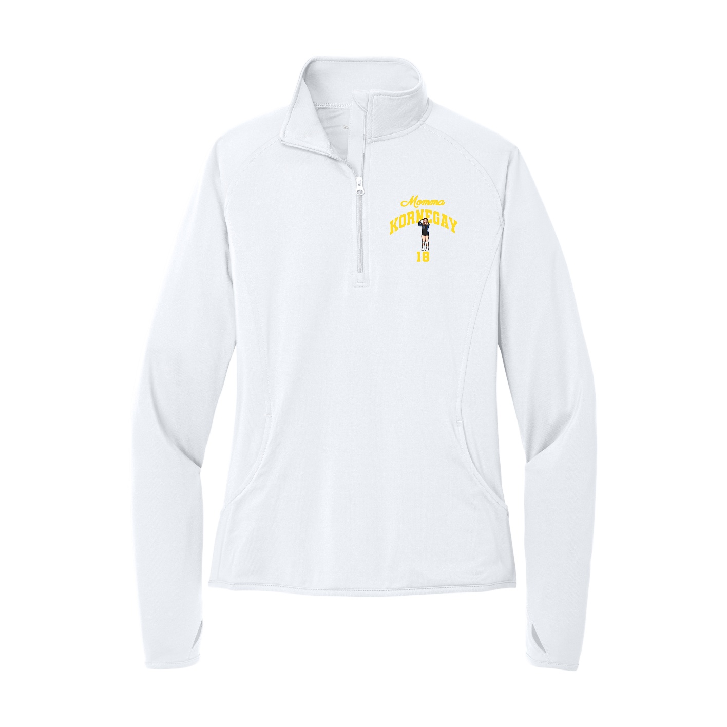 Women's Q-Zip Pullover — Mothers Day Arch in White