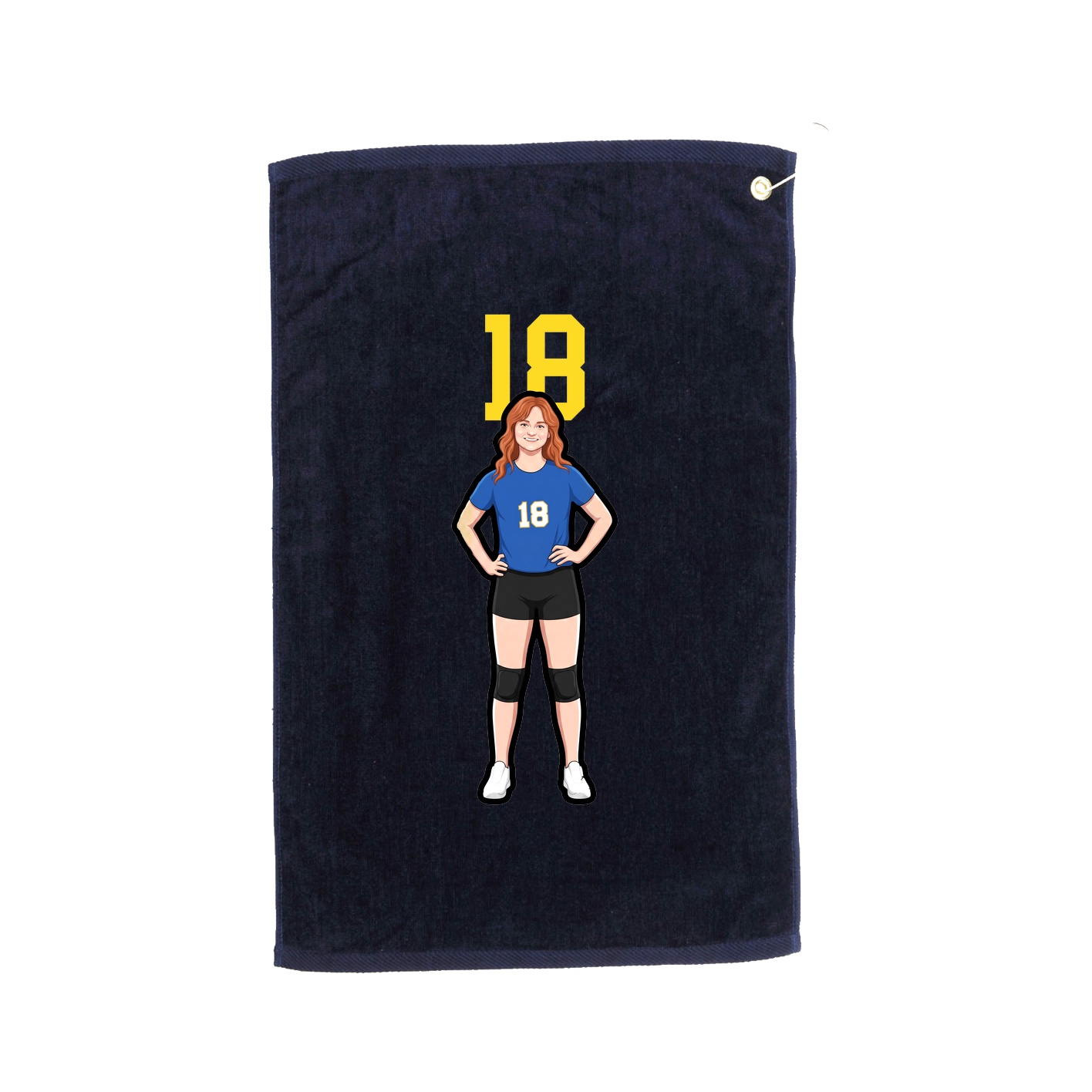 Golf Towel — Number Top in Navy