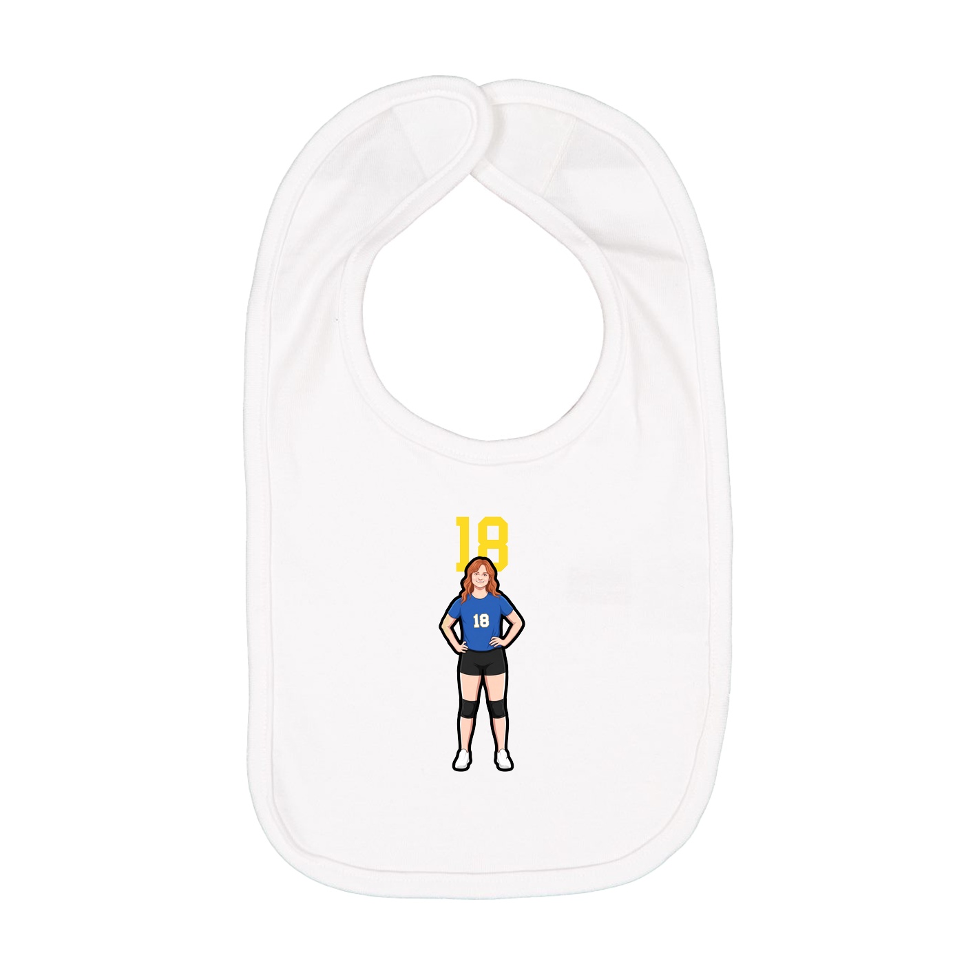 Infant Bib — Number Top in White