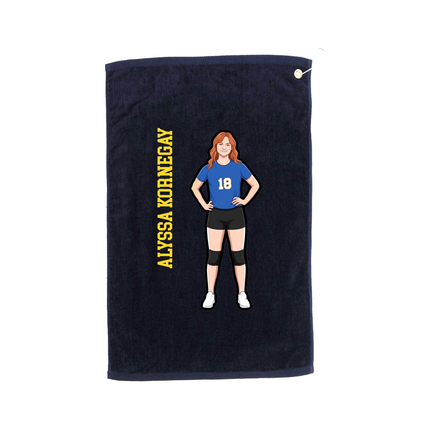 Golf Towel — Name Vertical in Navy