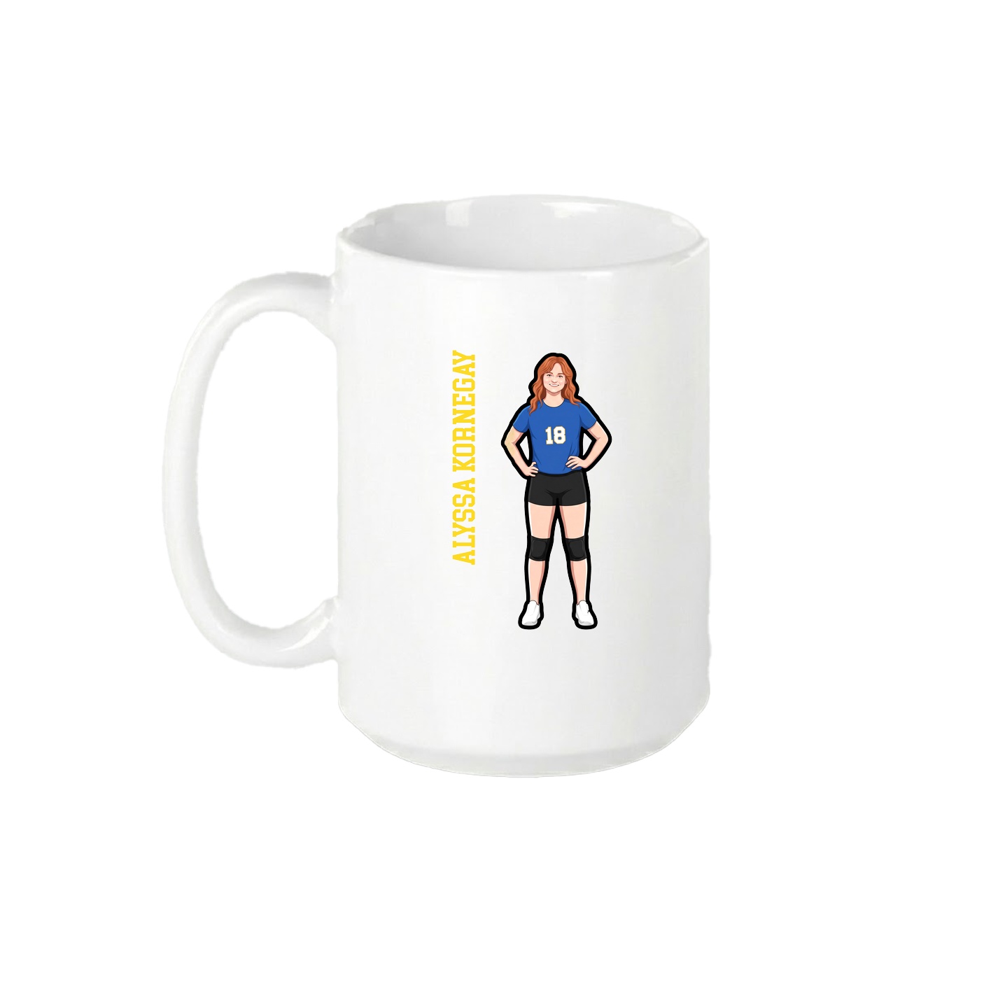 15oz Coffee Mug — Name Vertical in White