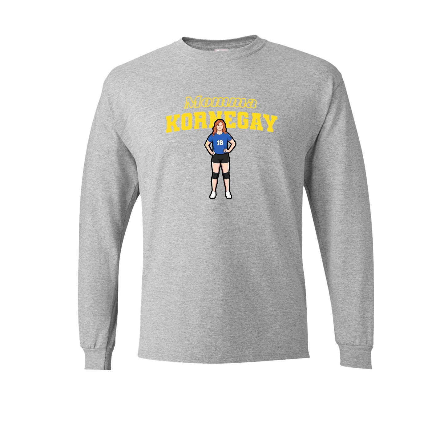 Long Sleeve Tee — Mothers Day Block in Grey
