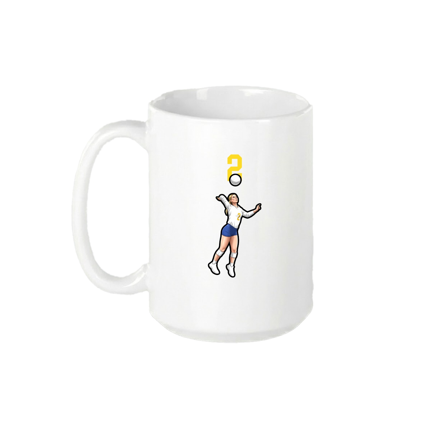 15oz Coffee Mug — Number Top in White