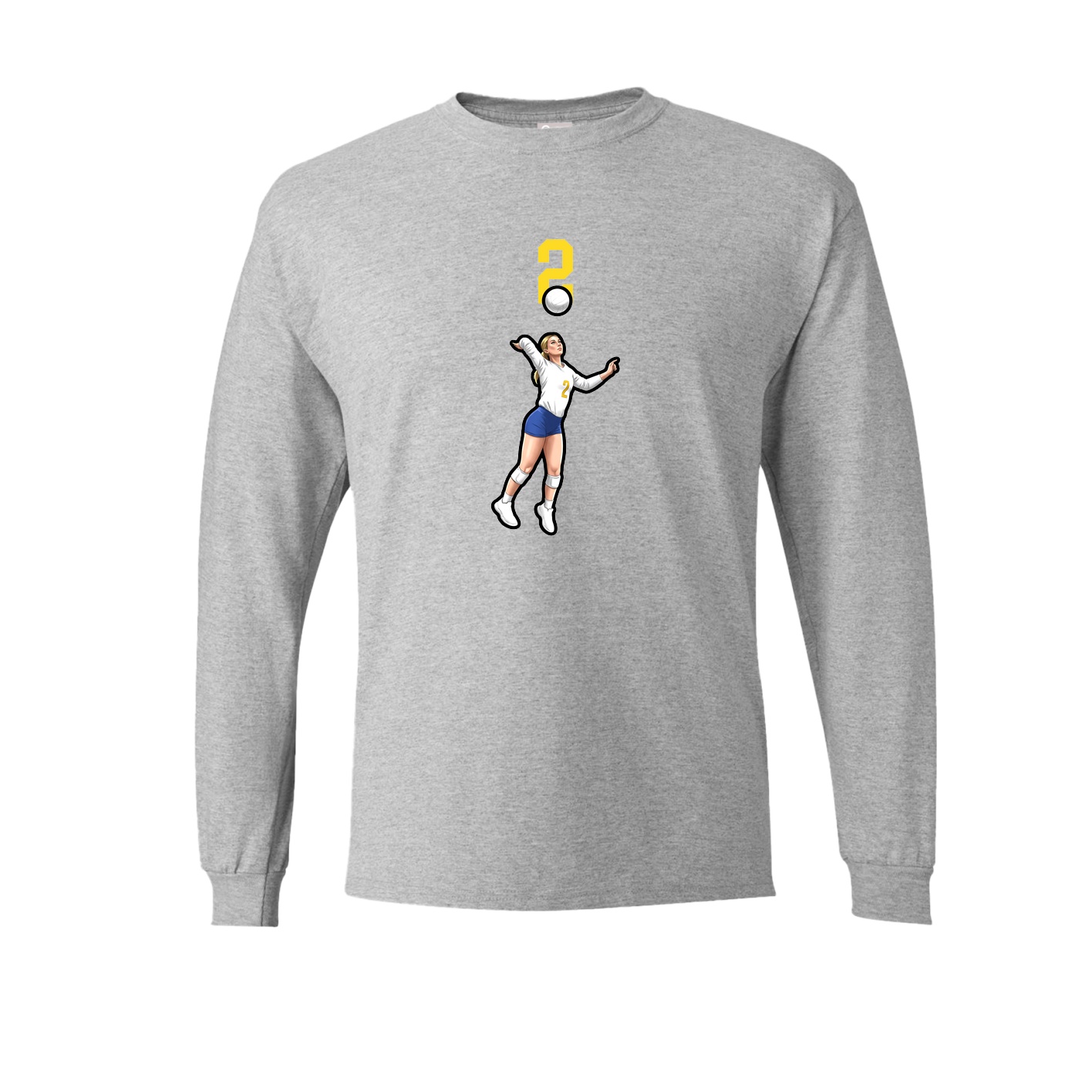 Long Sleeve Tee — Number Top in Grey
