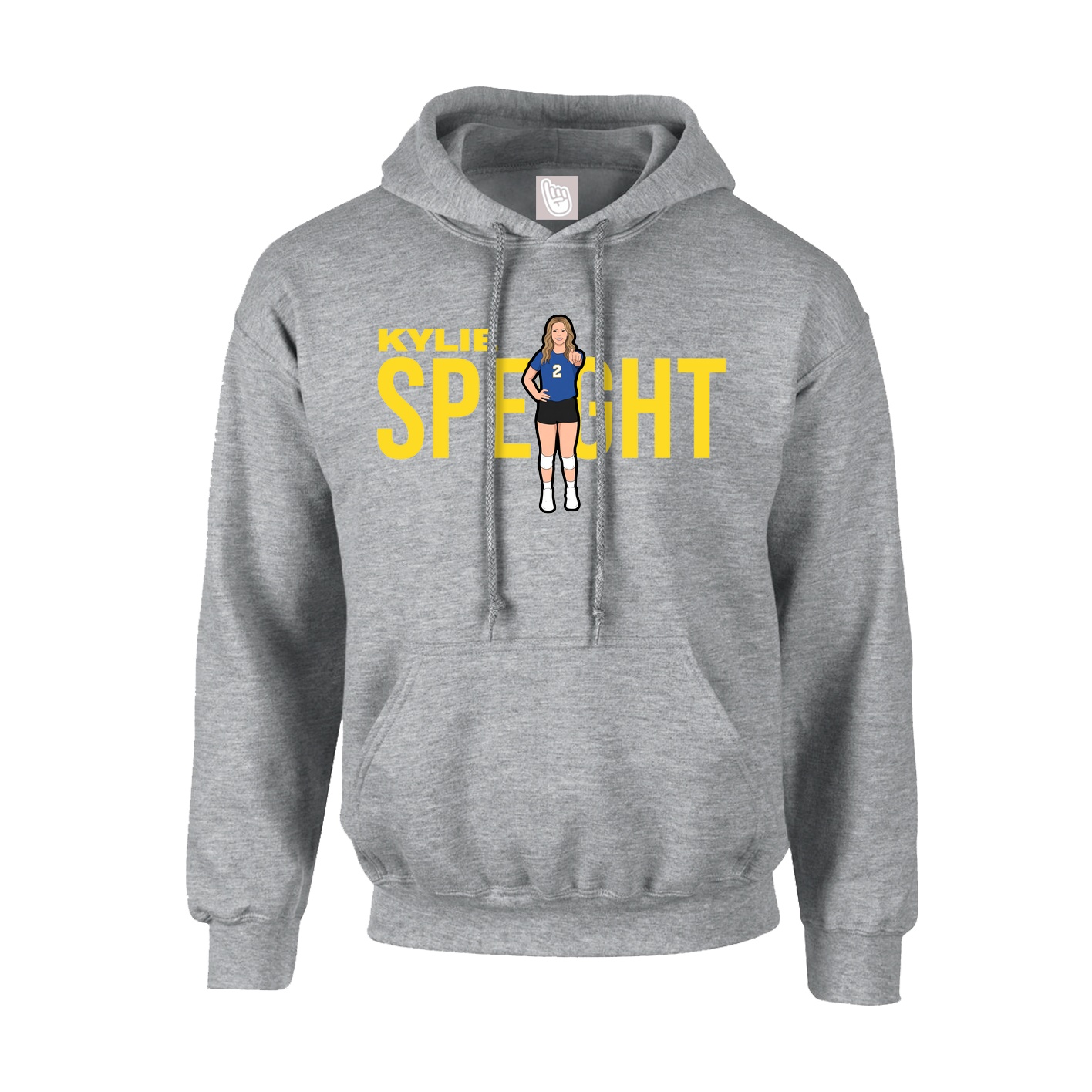 Youth Hoodie — Player Name in Grey