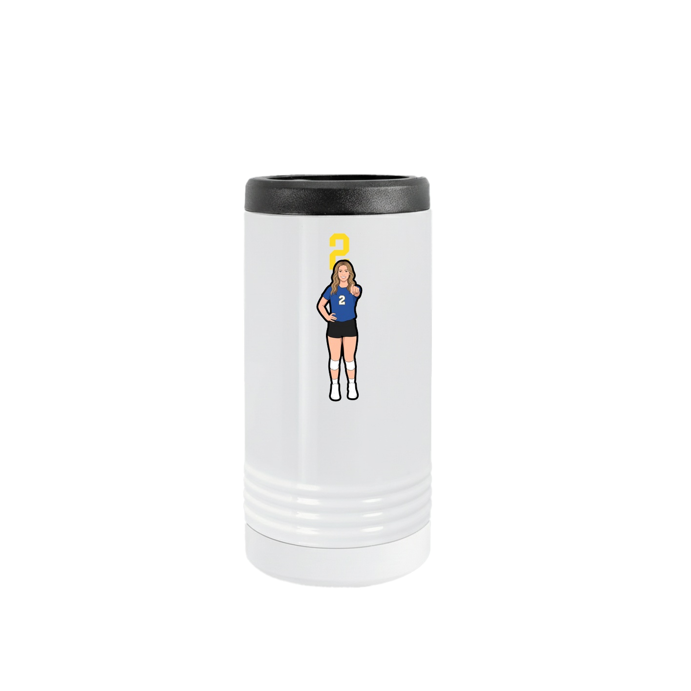 Slim Beverage Holder — Number Top in White