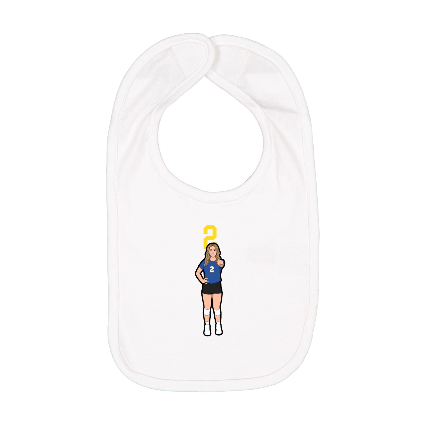 Infant Bib — Number Top in White