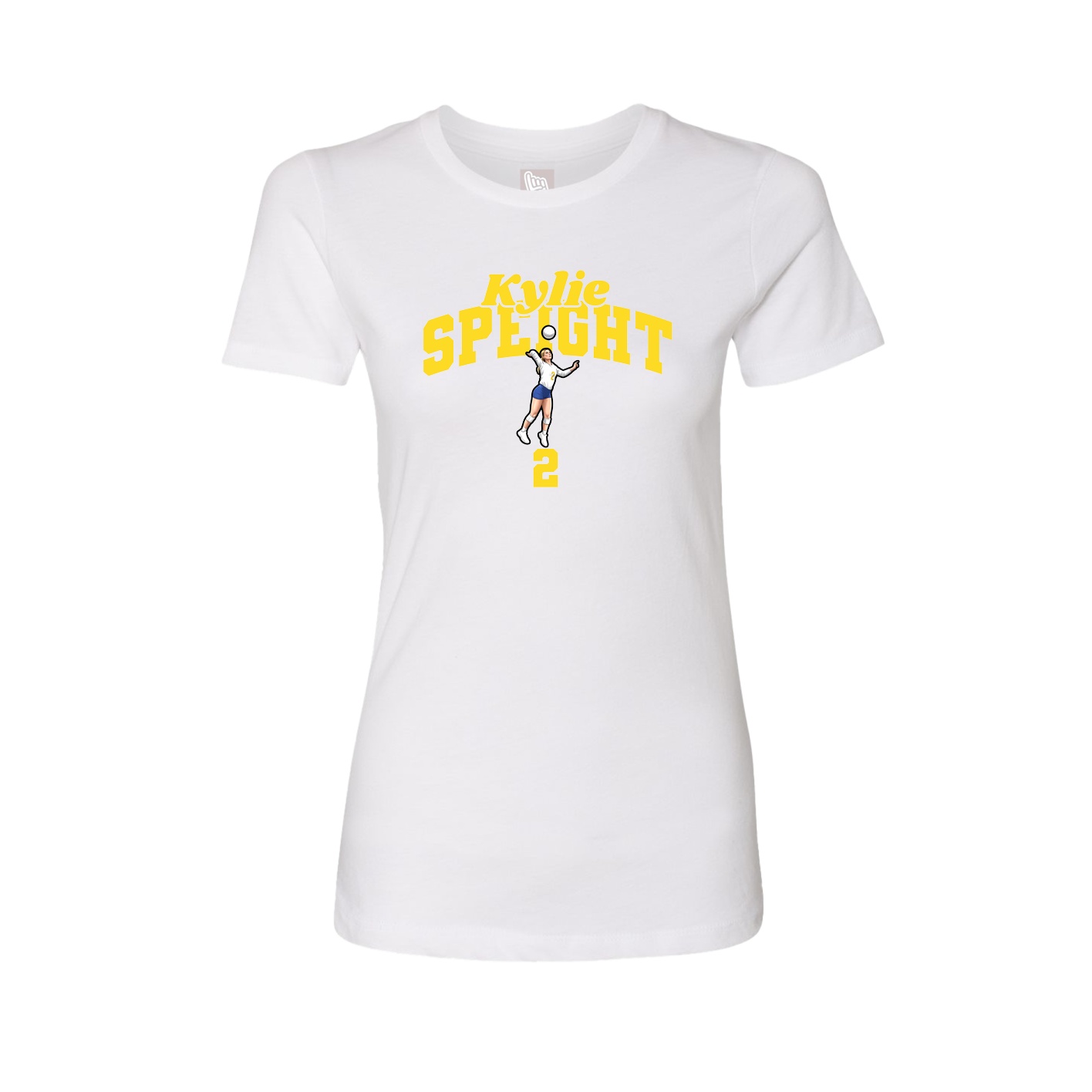Fitted Women's Tee — Signature Arch in White