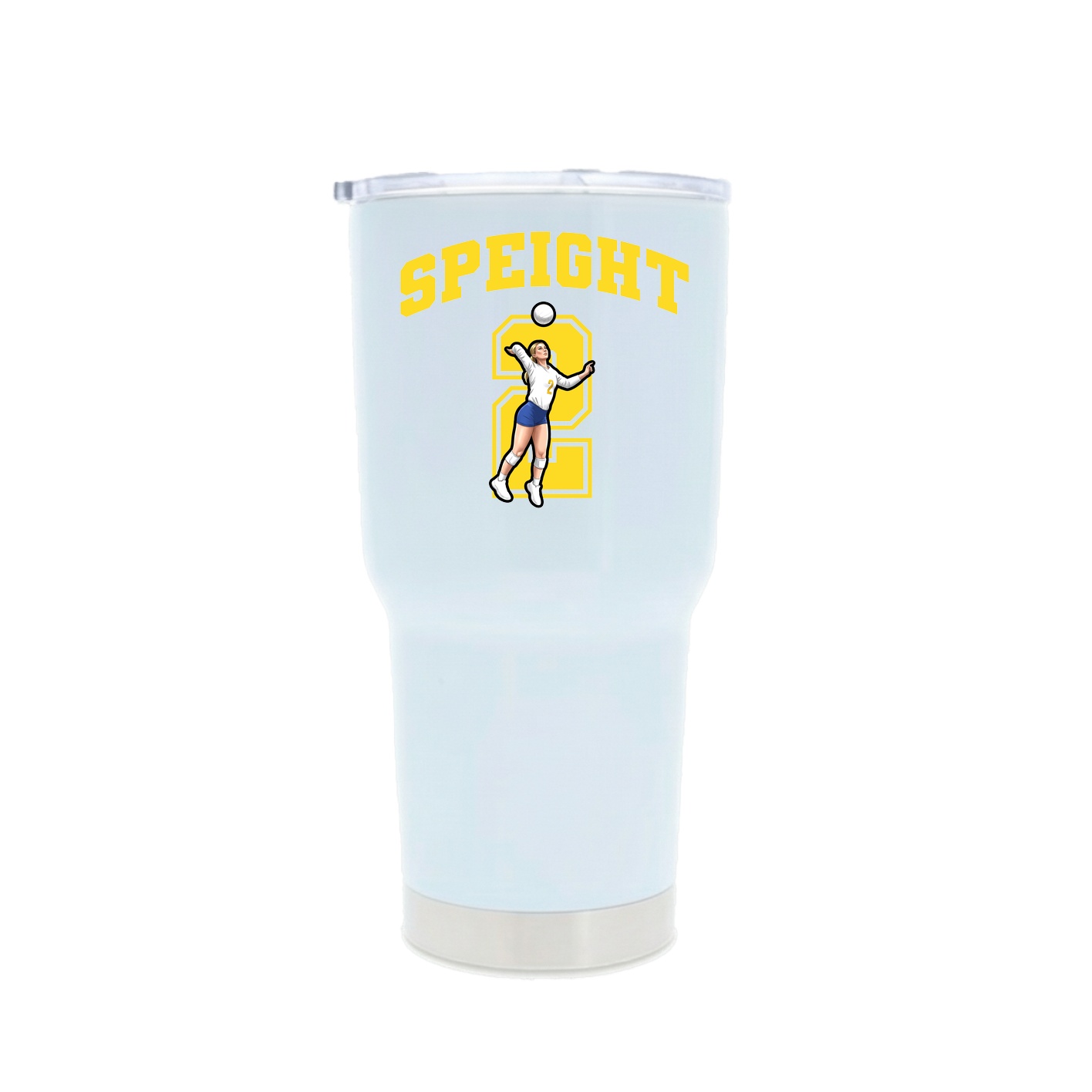 30oz Stainless Steel Tumbler — Number in White