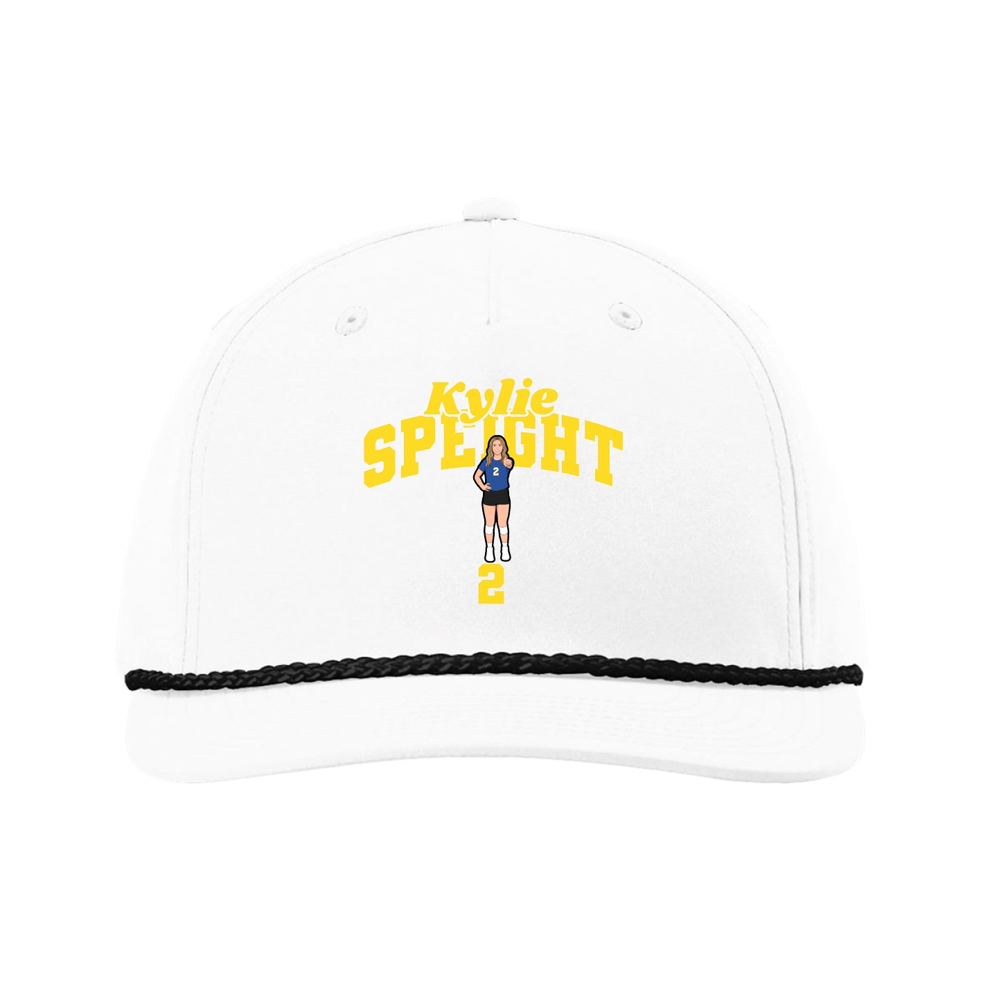 Five-Panel Classic Rope Cap — Signature Arch in White