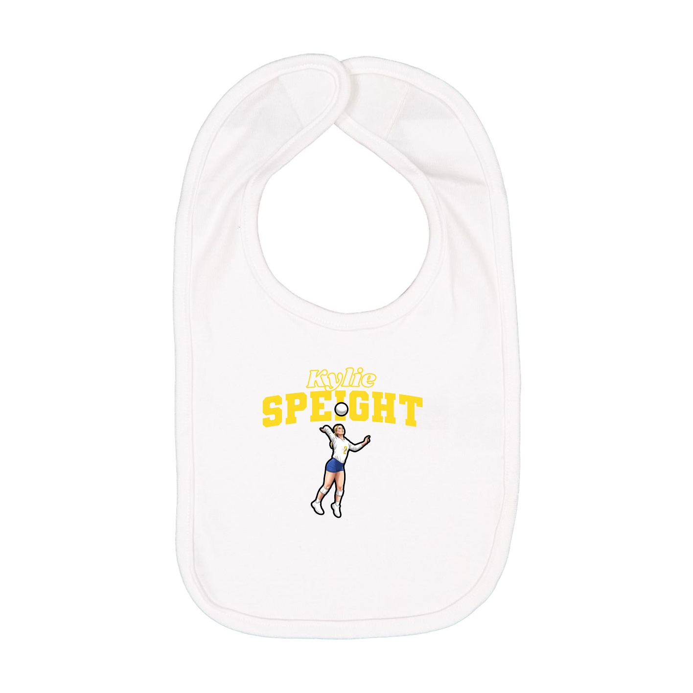 Infant Bib — Name Arch in White