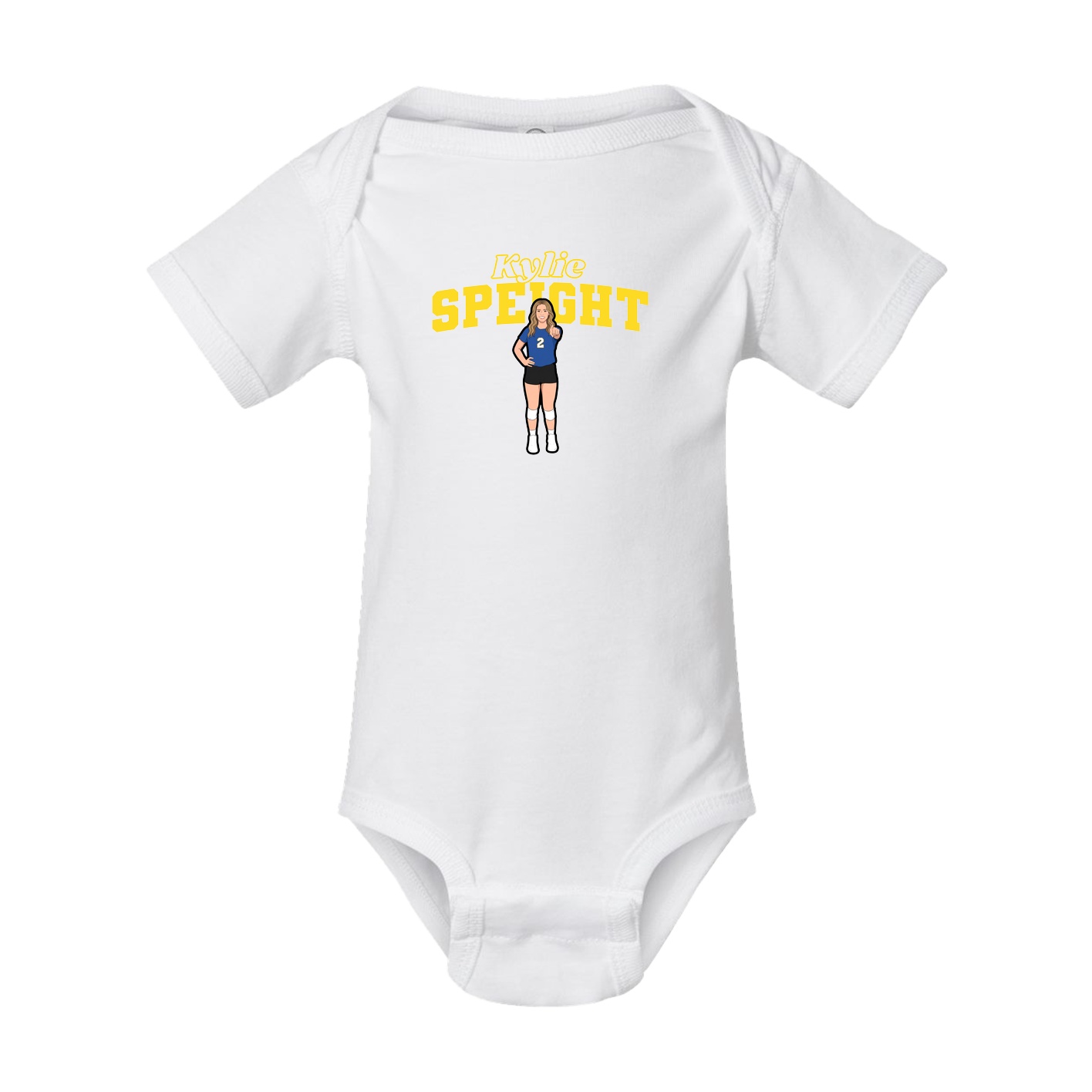 Baby Onesie — Name Arch in White