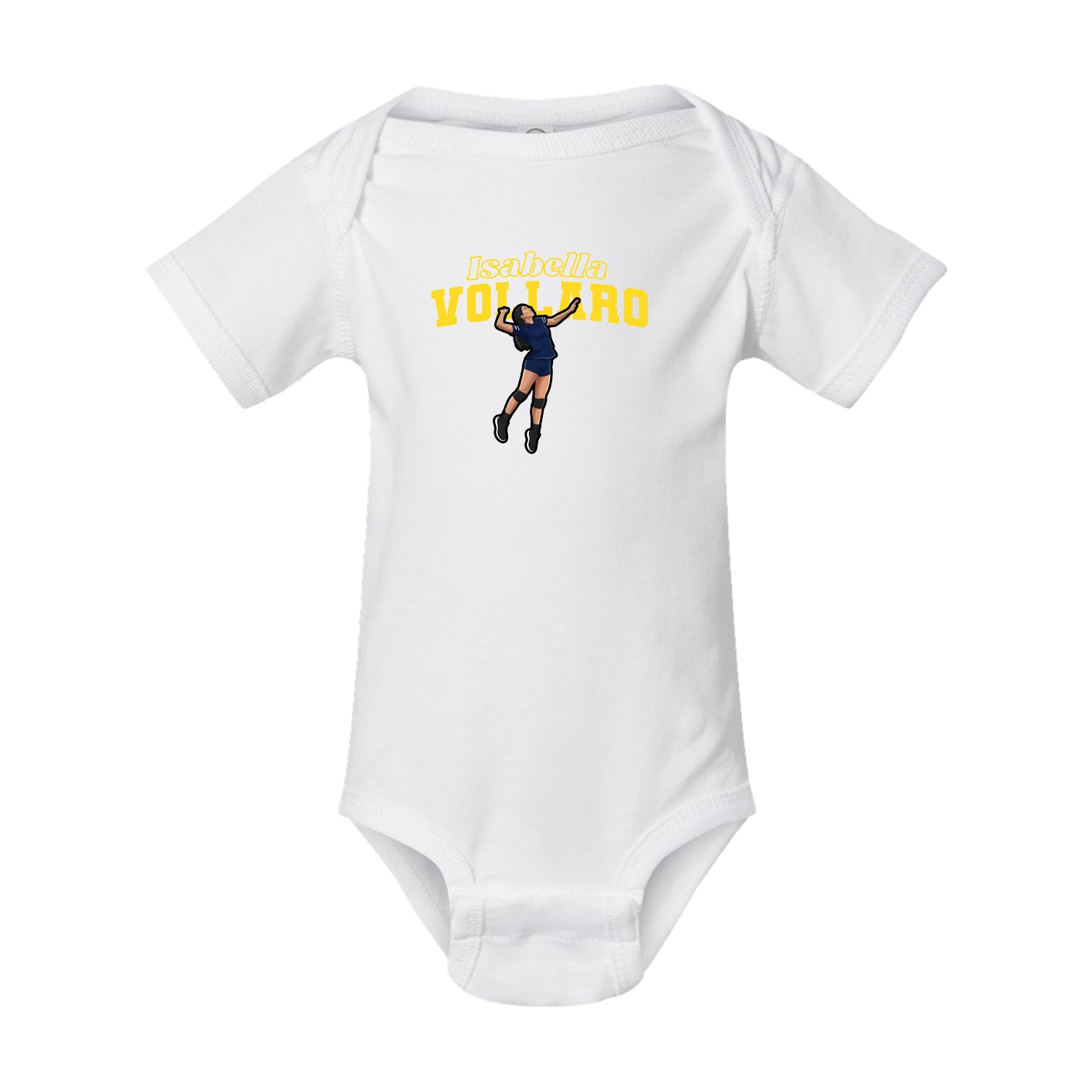 Baby Onesie — Name Arch in White