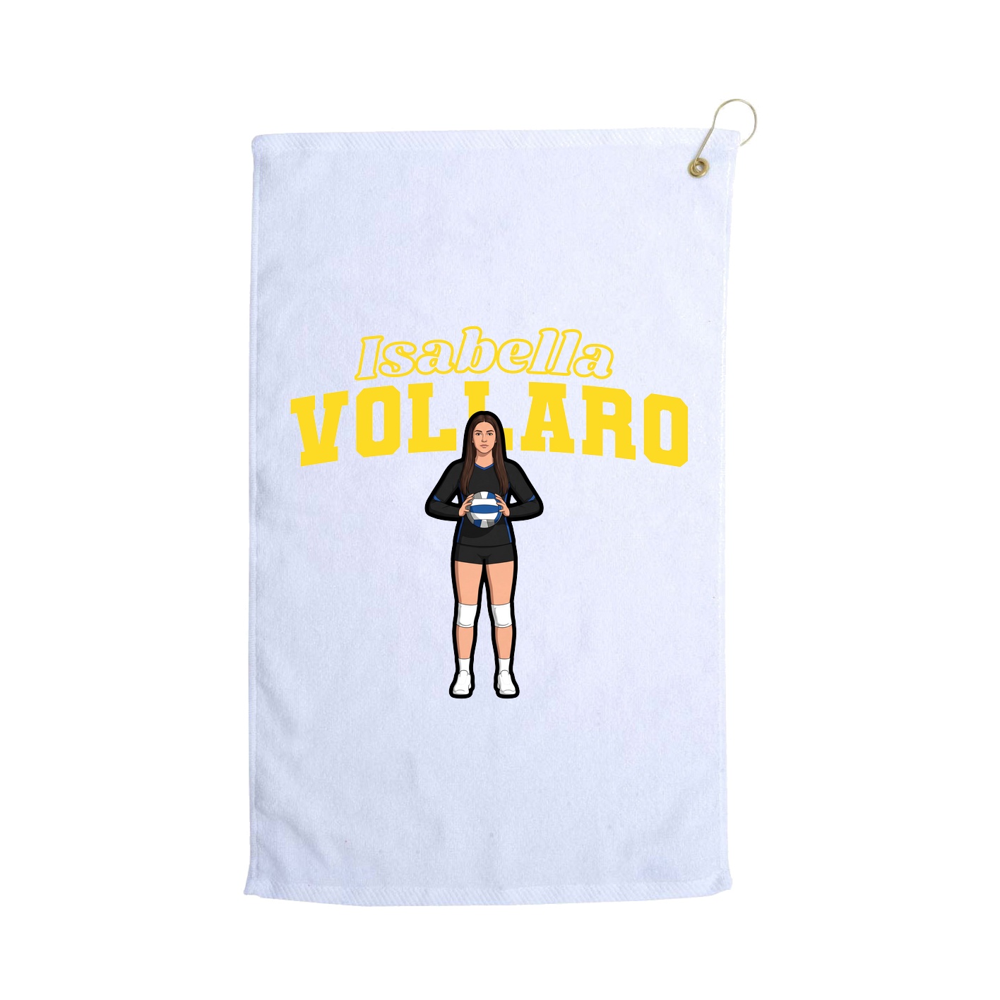 Golf Towel — Name Arch in White