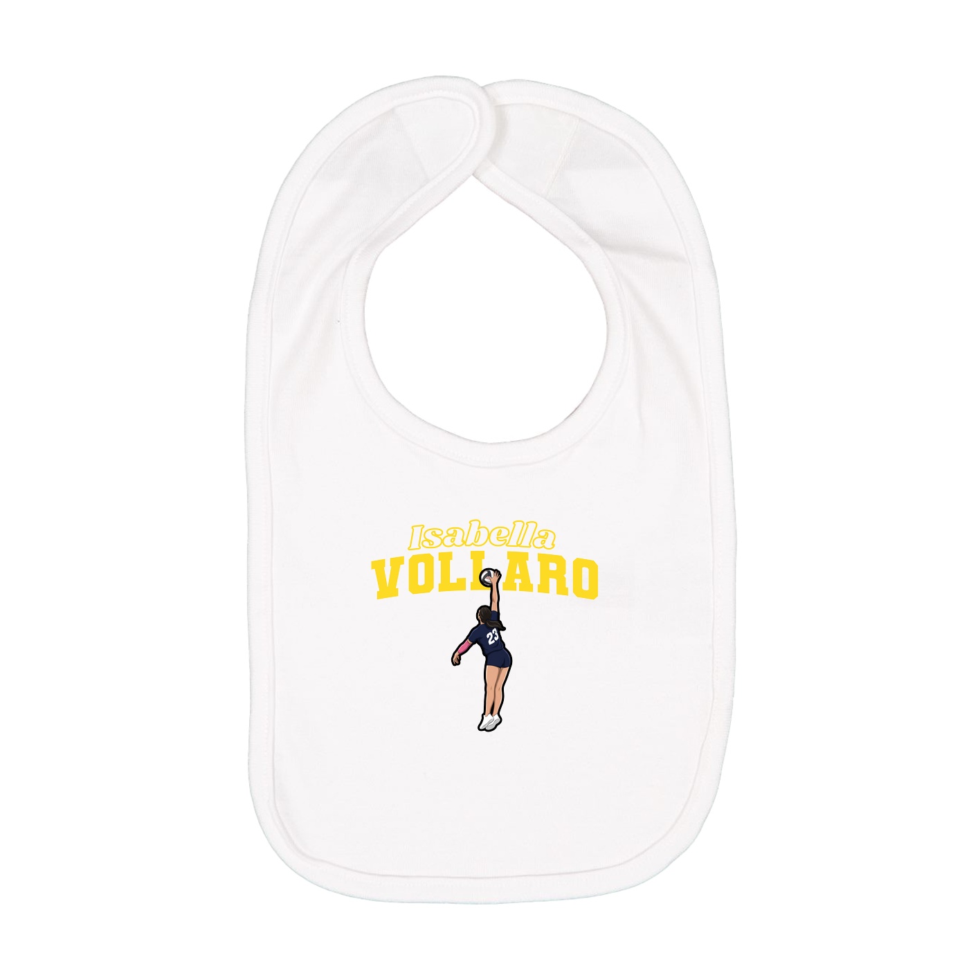 Infant Bib — Name Arch in White