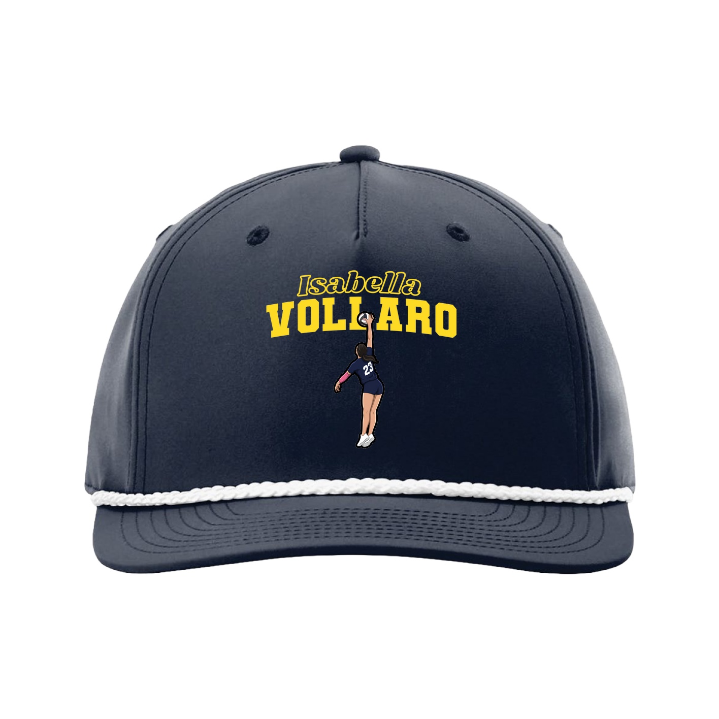 Five-Panel Classic Rope Cap — Name Arch in Navy