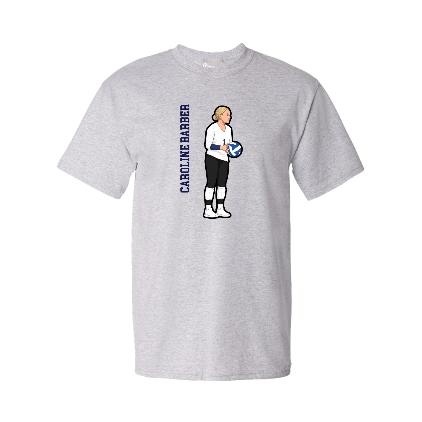 Youth Tee — Name Vertical in Grey