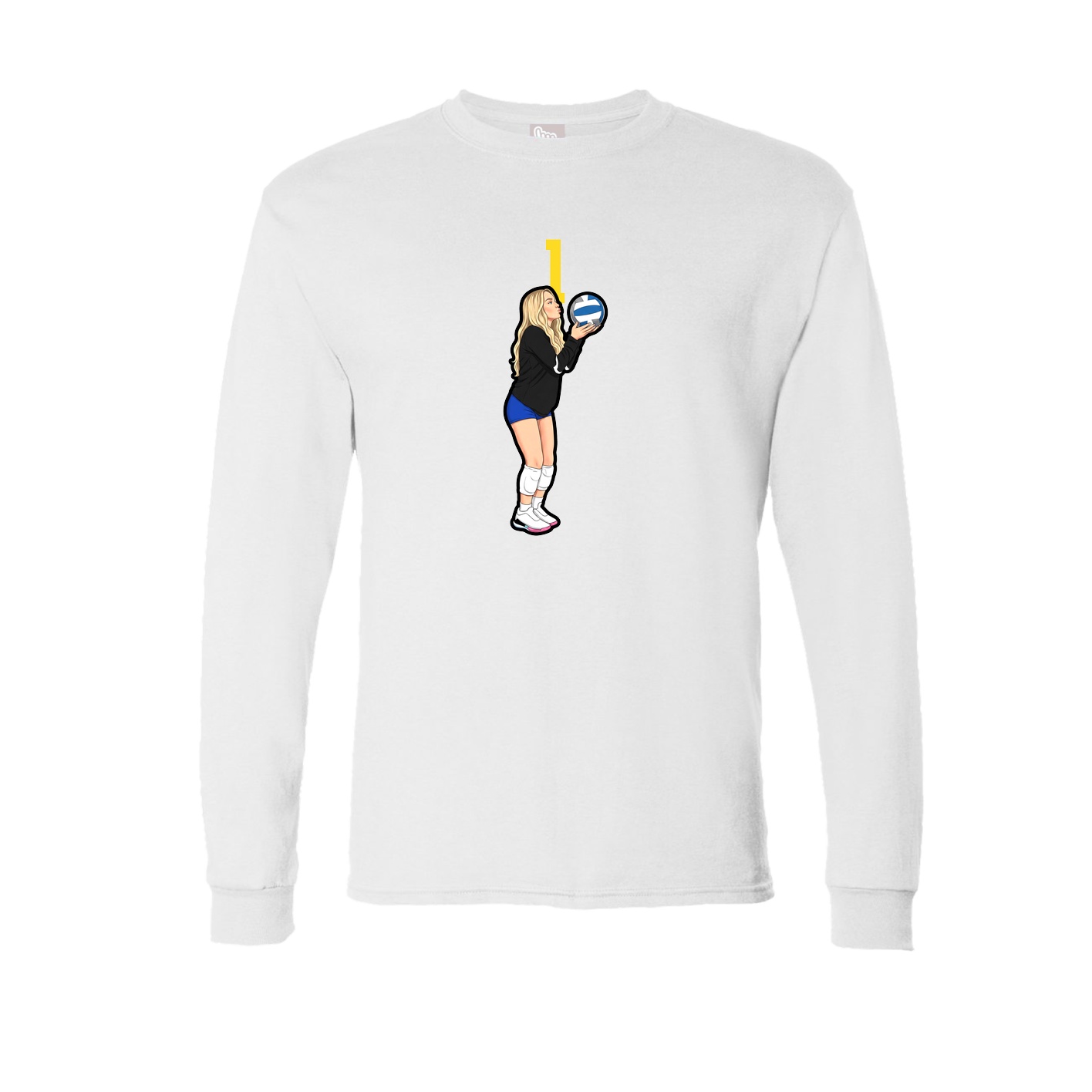 Long Sleeve Tee — Number Top in White