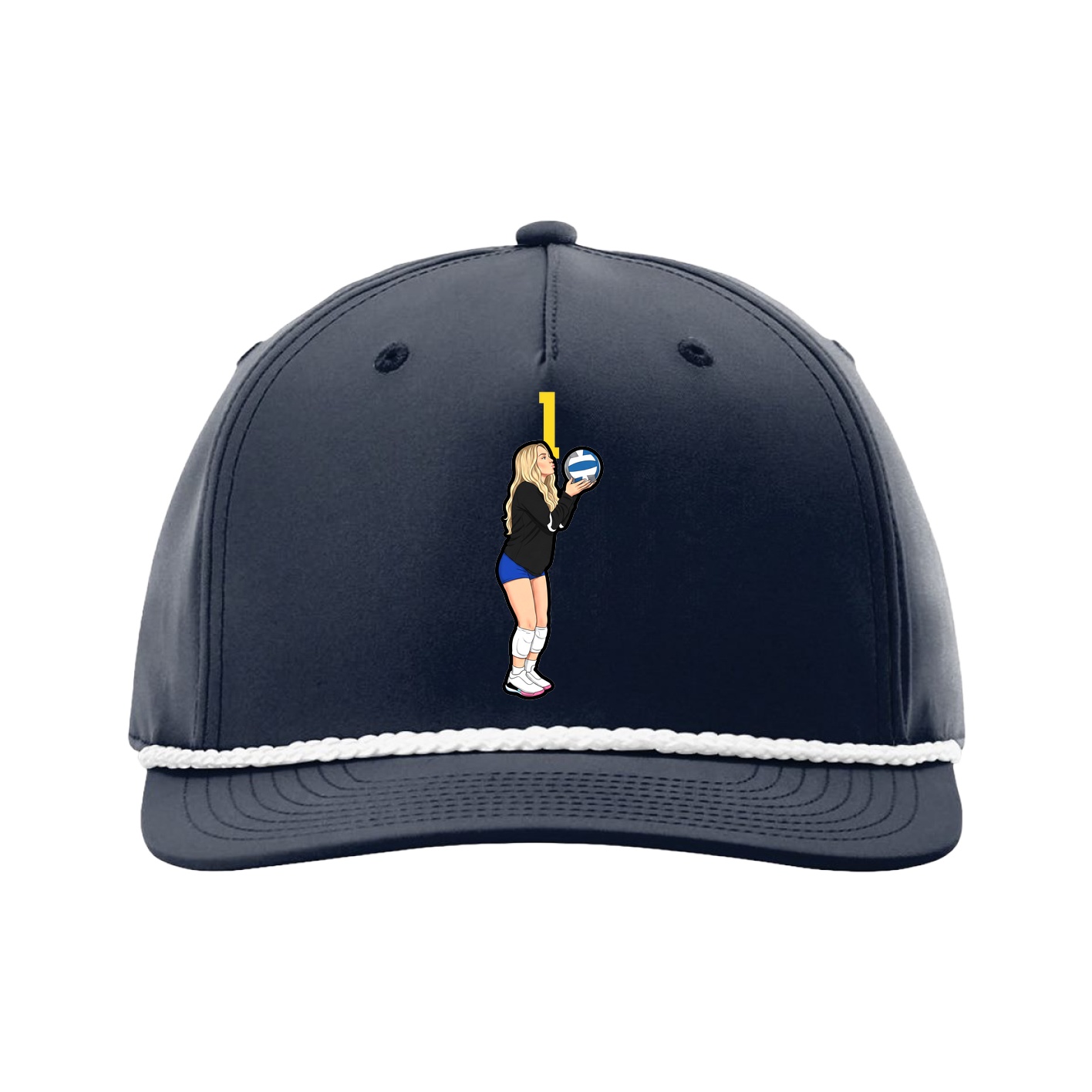 Five-Panel Classic Rope Cap — Number Top in Navy