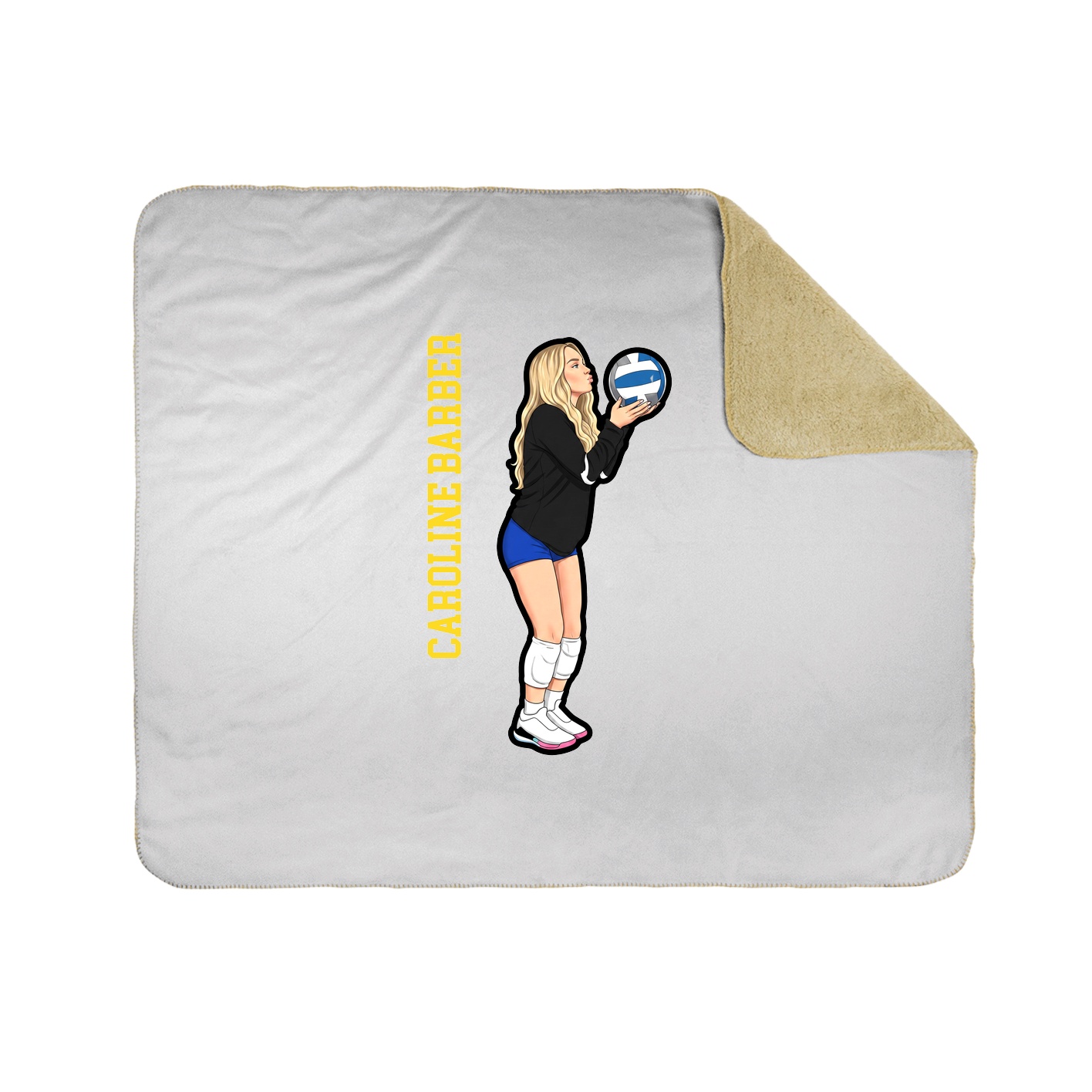 Throw Blanket — Name Vertical in White
